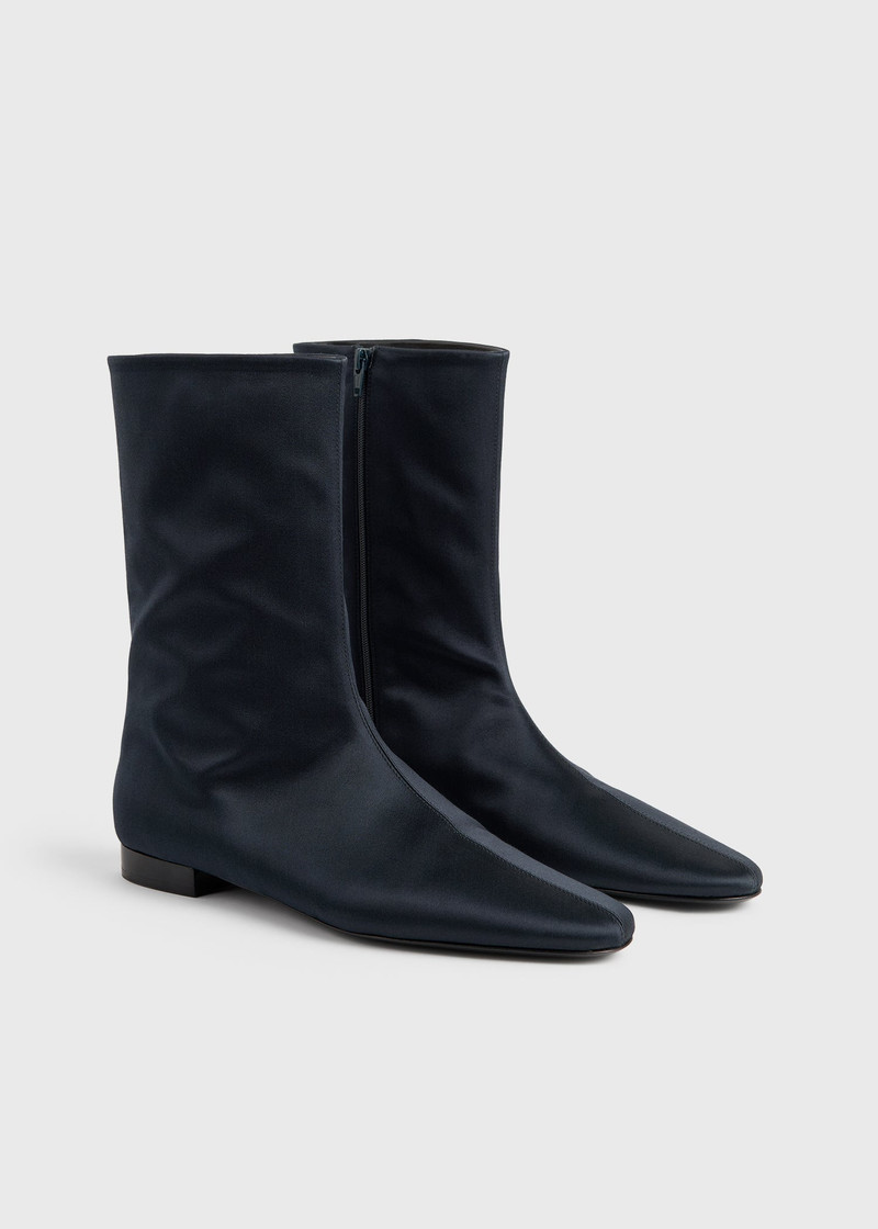 Satin ankle boots navy 7