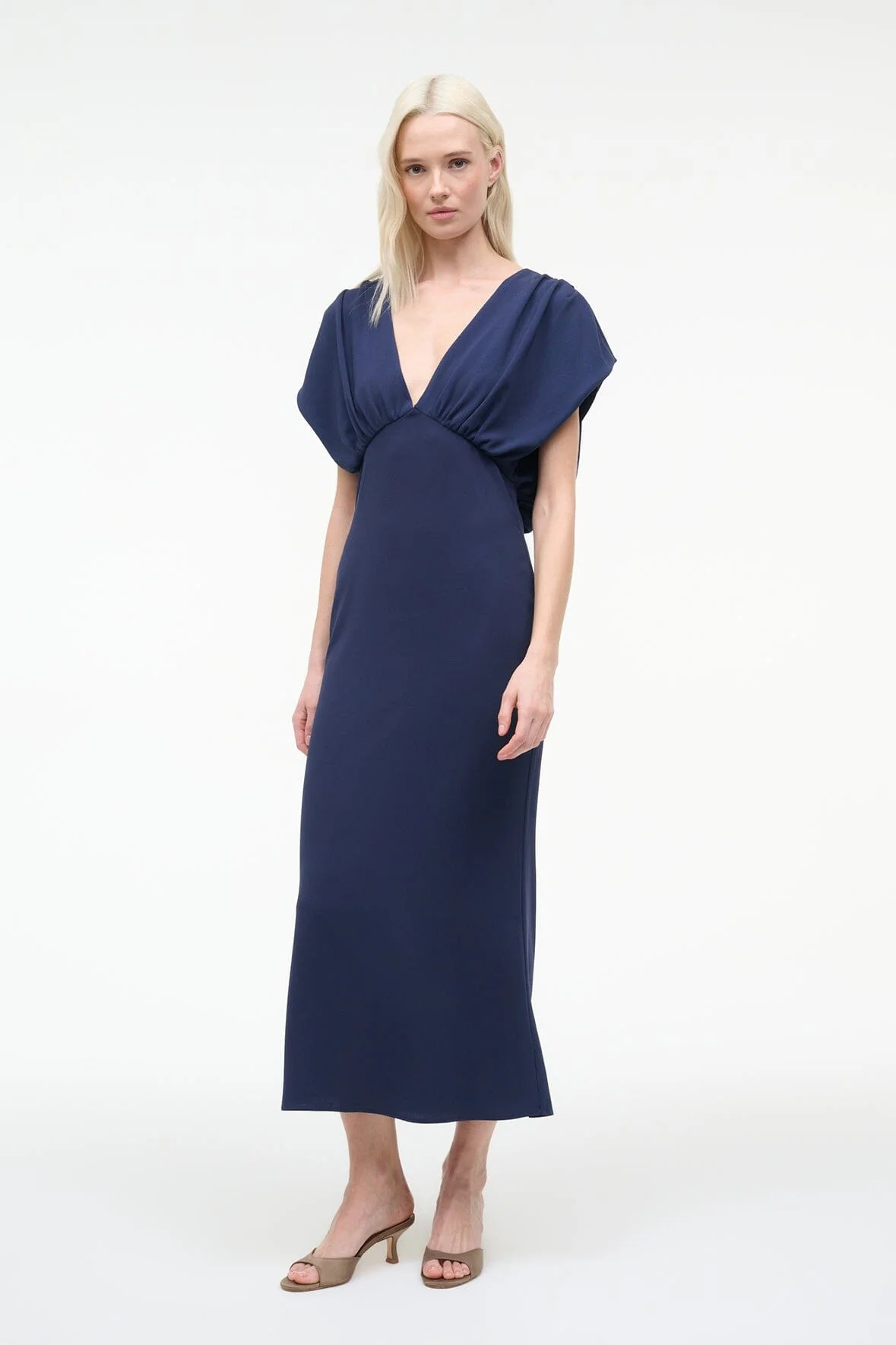 STAUD CHAR DRESS NAVY - 1