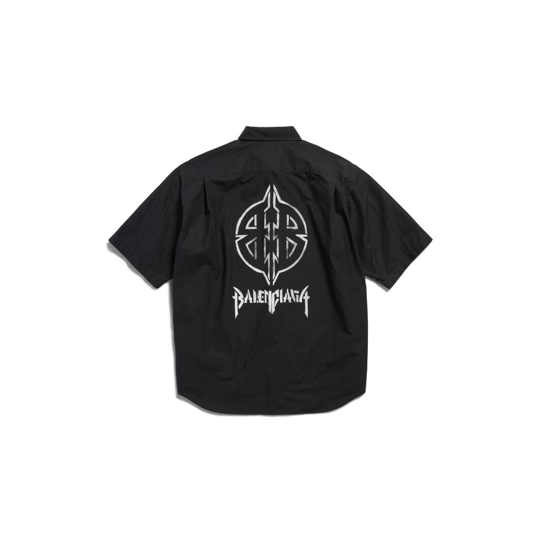 Men's Metal Bb Stencil Short Sleeve Shirt Large Fit in Black - 2