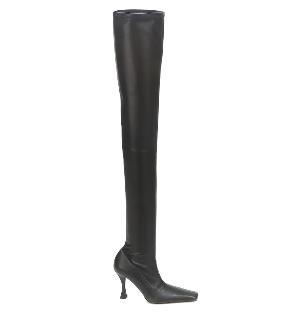 Faux leather over-the-knee boots - 4