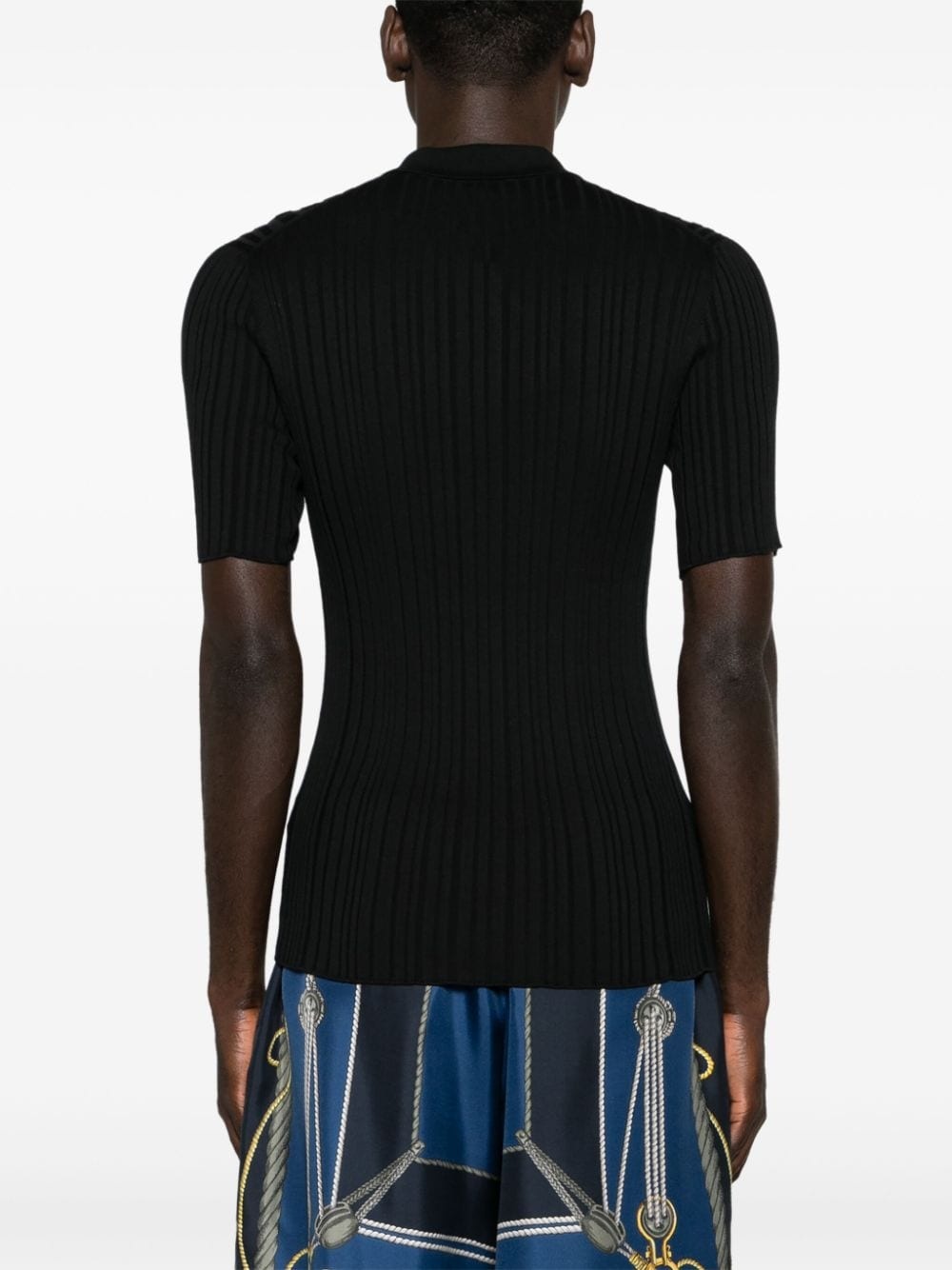 ribbed-knit polo shirt - 4