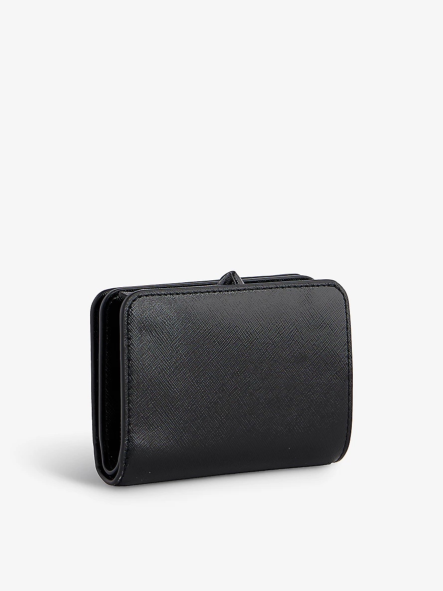 Compact mini logo-plaque leather wallet - 3