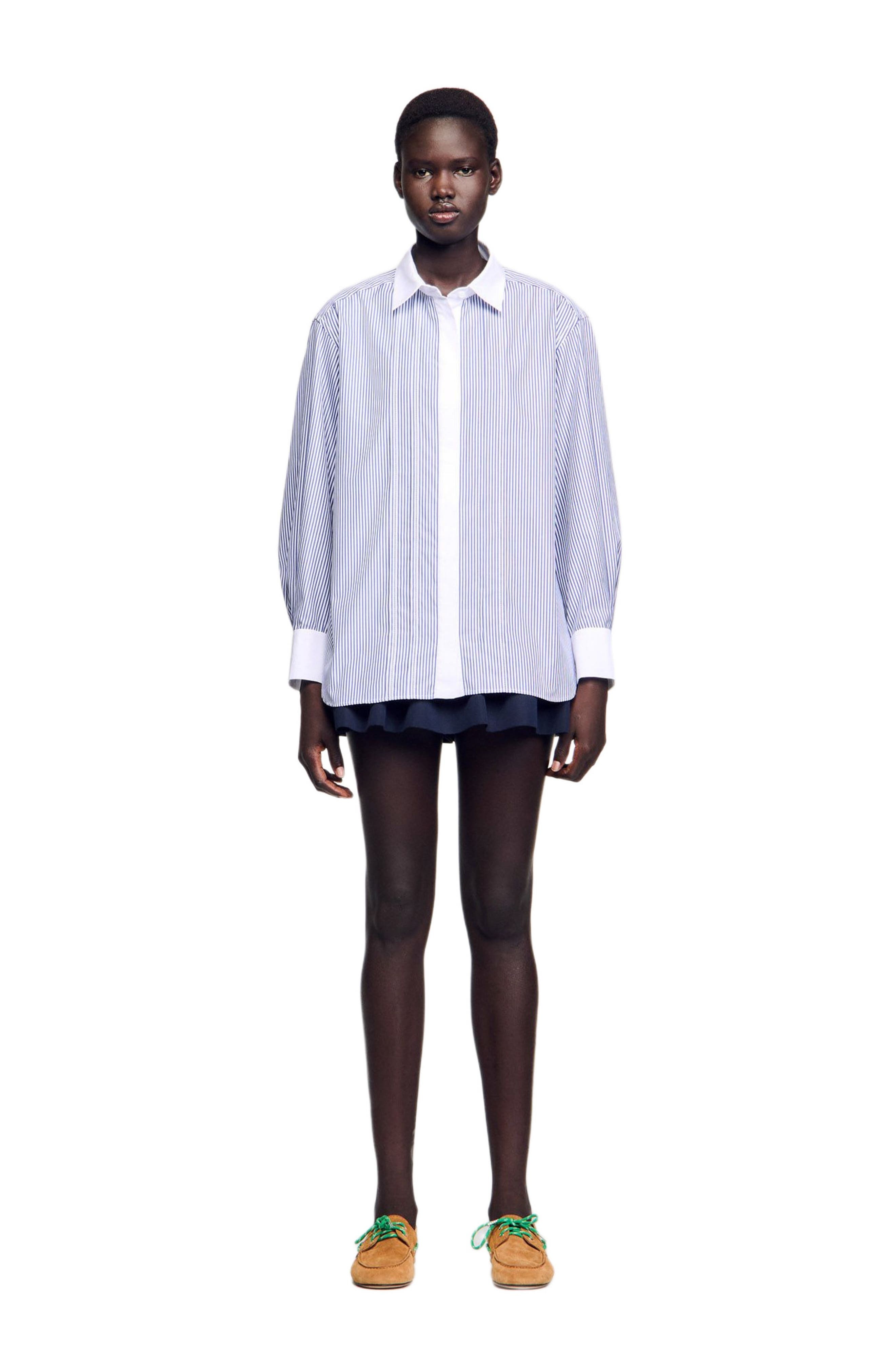 SANDRO Striped shirt in Blu /White at Nordstrom - 6