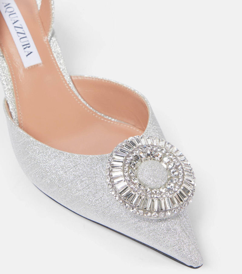 Crystal Hoop 50 glitter slingback pumps 5