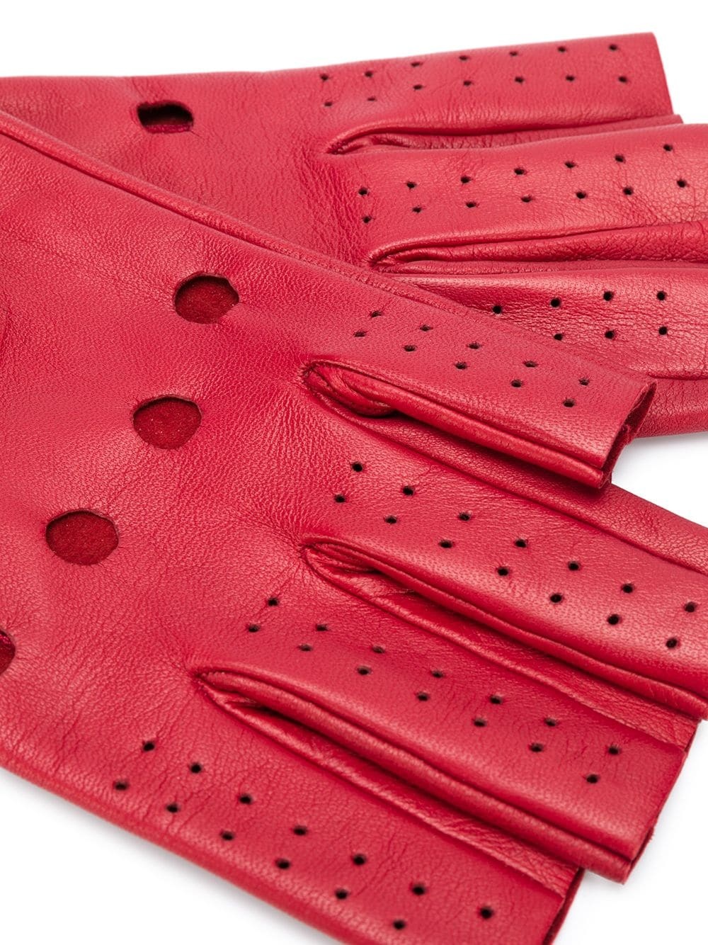 perforated fingerless gloves - 2