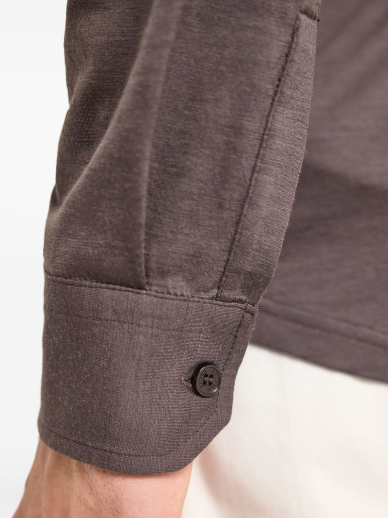 Sebastian long-sleeve merino-wool polo shirt 4