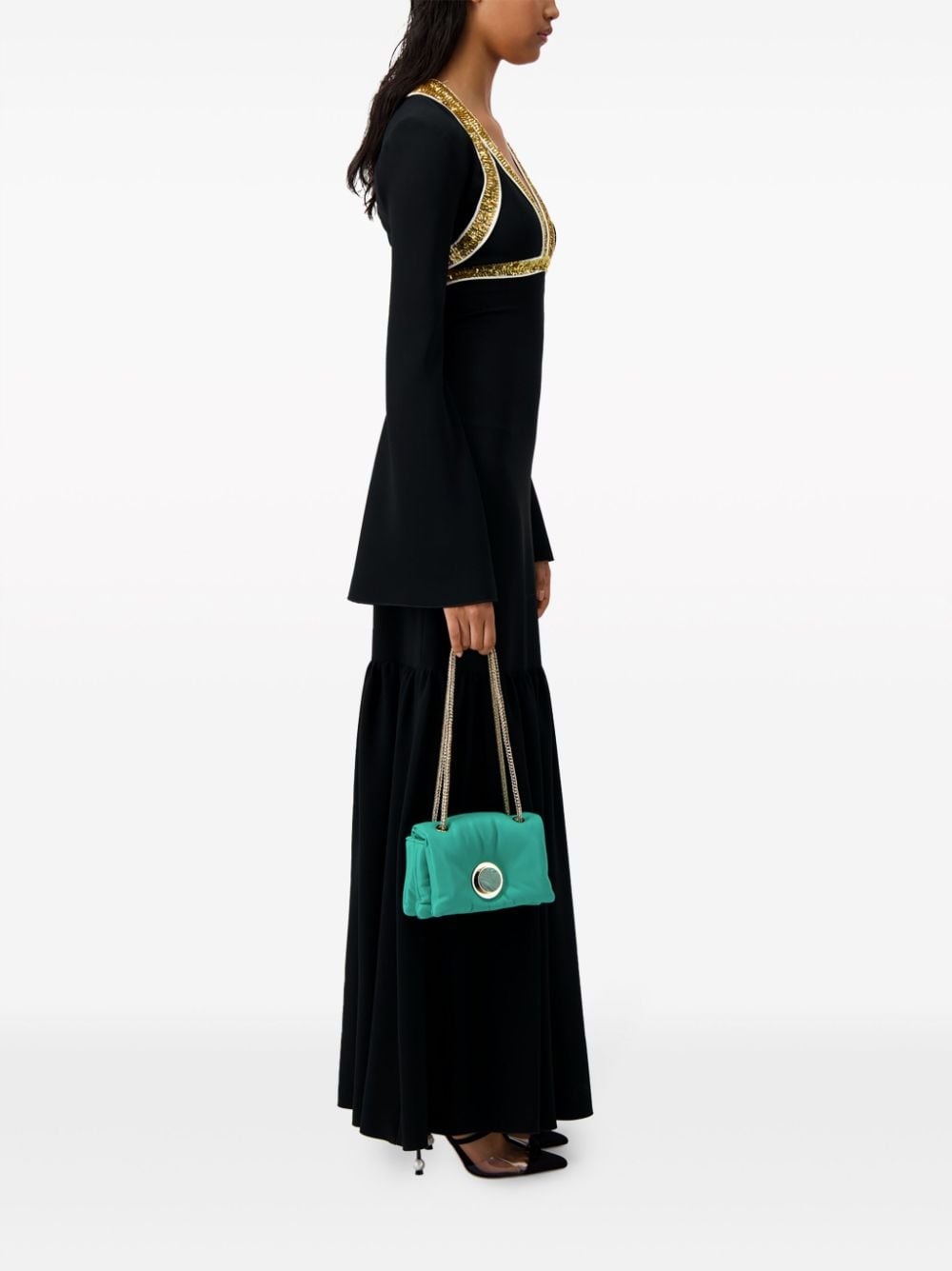 sequin-embellished crepe gown - 3