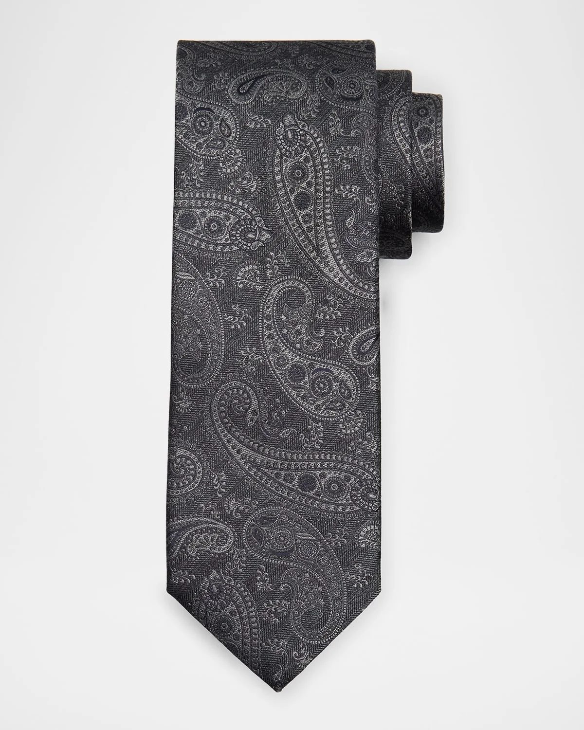 Men's Tonal Paisley Silk Jacquard Tie - 1
