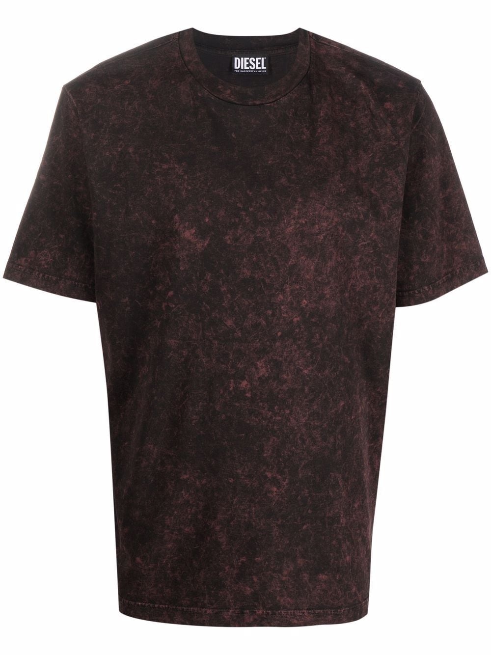 marble-effect cotton T-shirt - 1