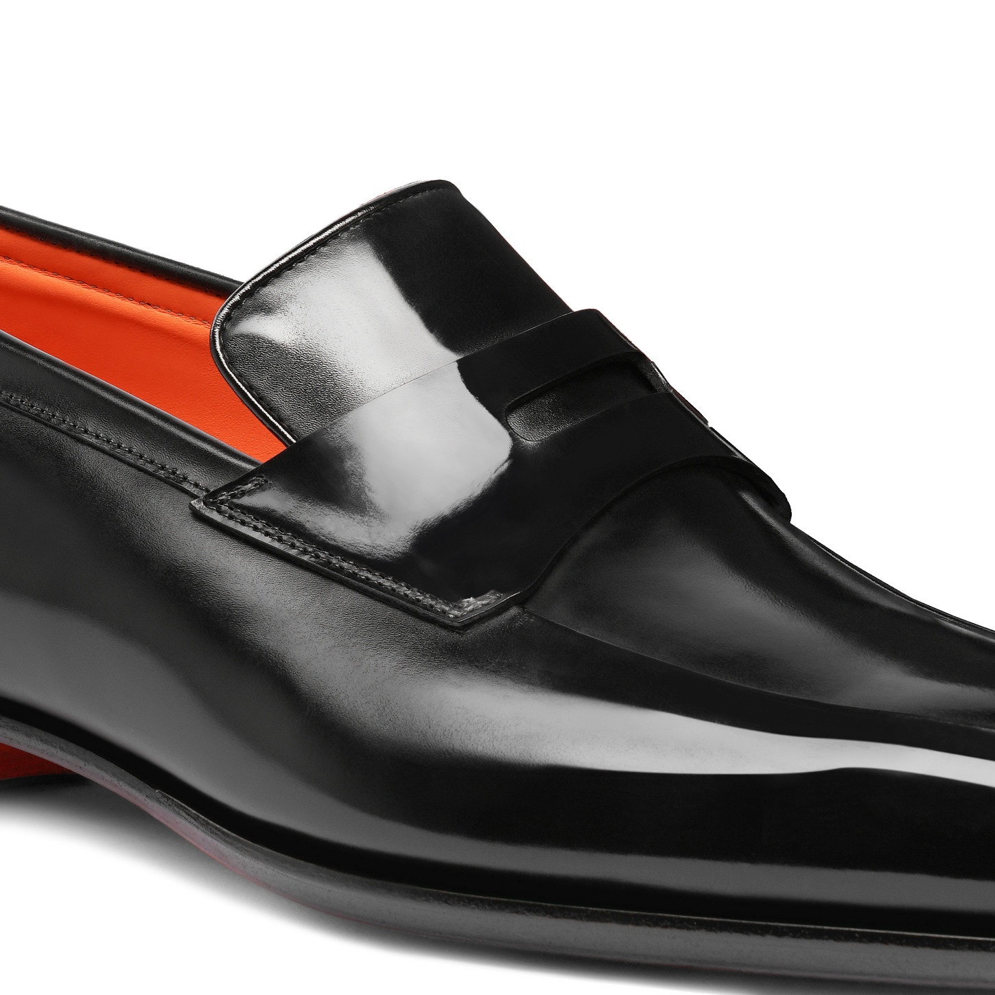 Men's black leather penny loafer - 6