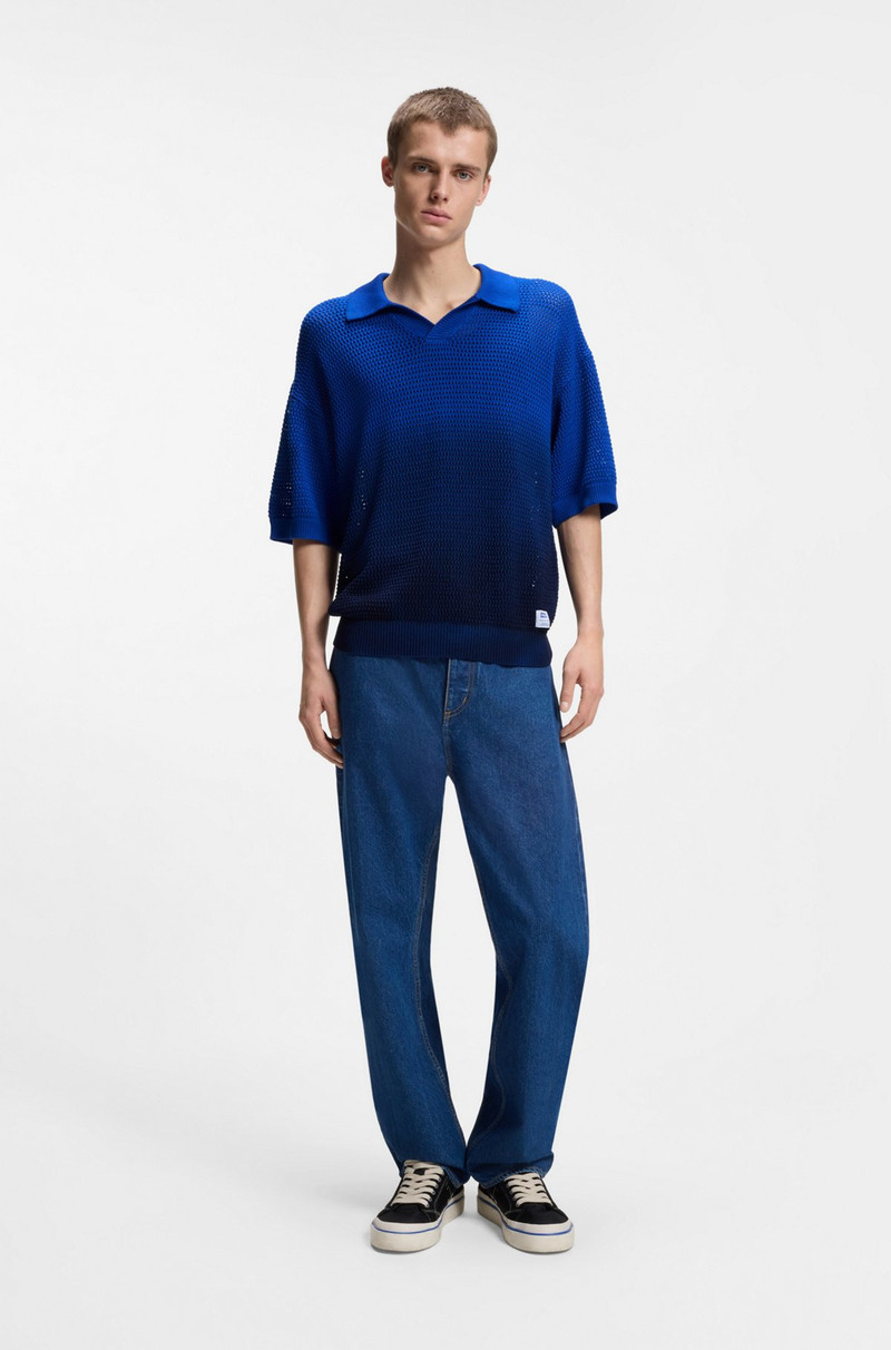 HUGO KNITTED-COTTON SWEATER WITH DIP-DYE EFFECT outlook