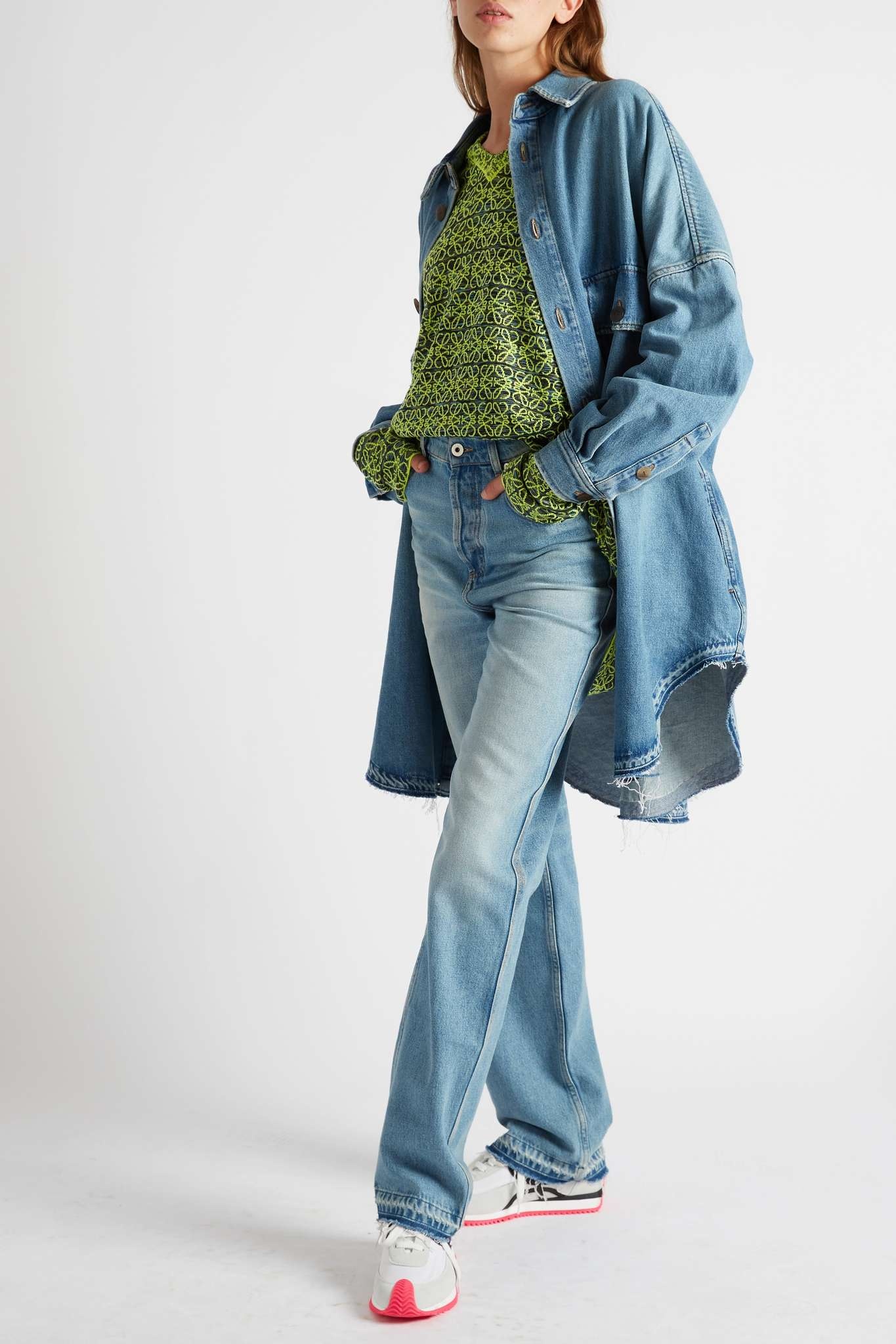 Oversized frayed denim shirt - 3