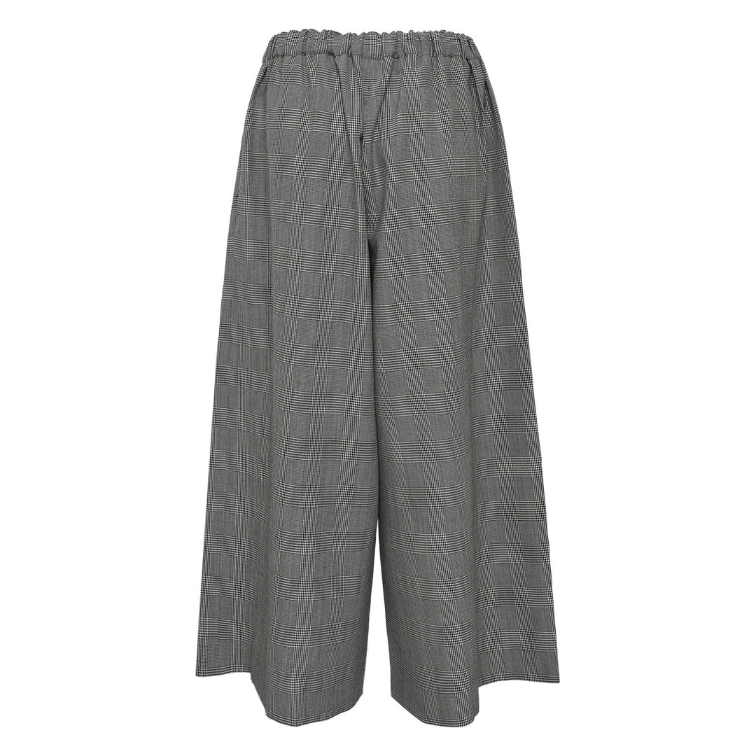 Wool Glen Check Wide Pants - 2