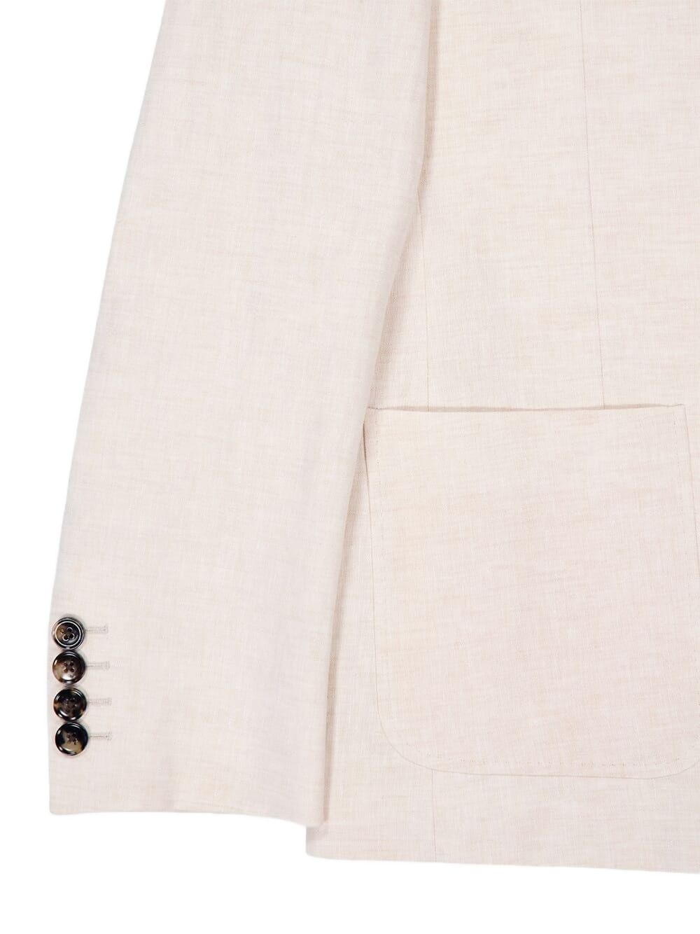 single-breasted linen blazer - 4