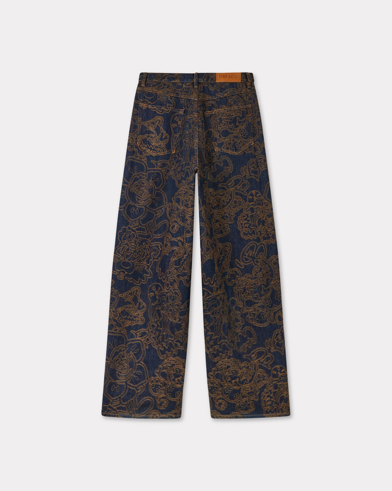KENZO 'KENZO by Verdy' embroidered buggy jeans in japanese denim outlook