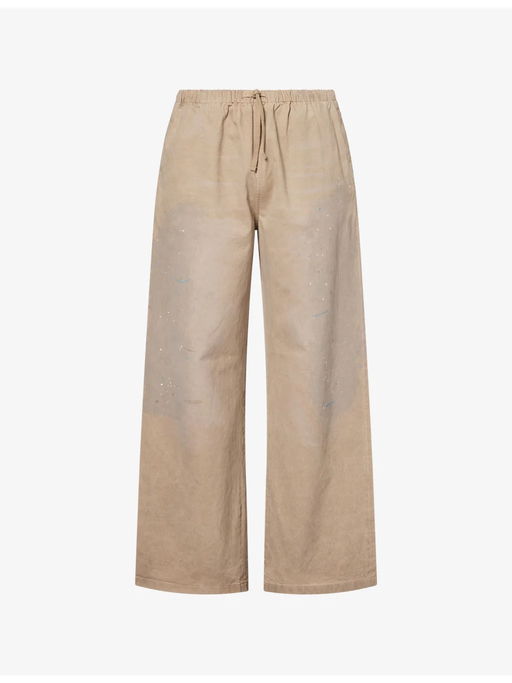 Plott Paint-Splatter Cotton-Twill Trousers - 1