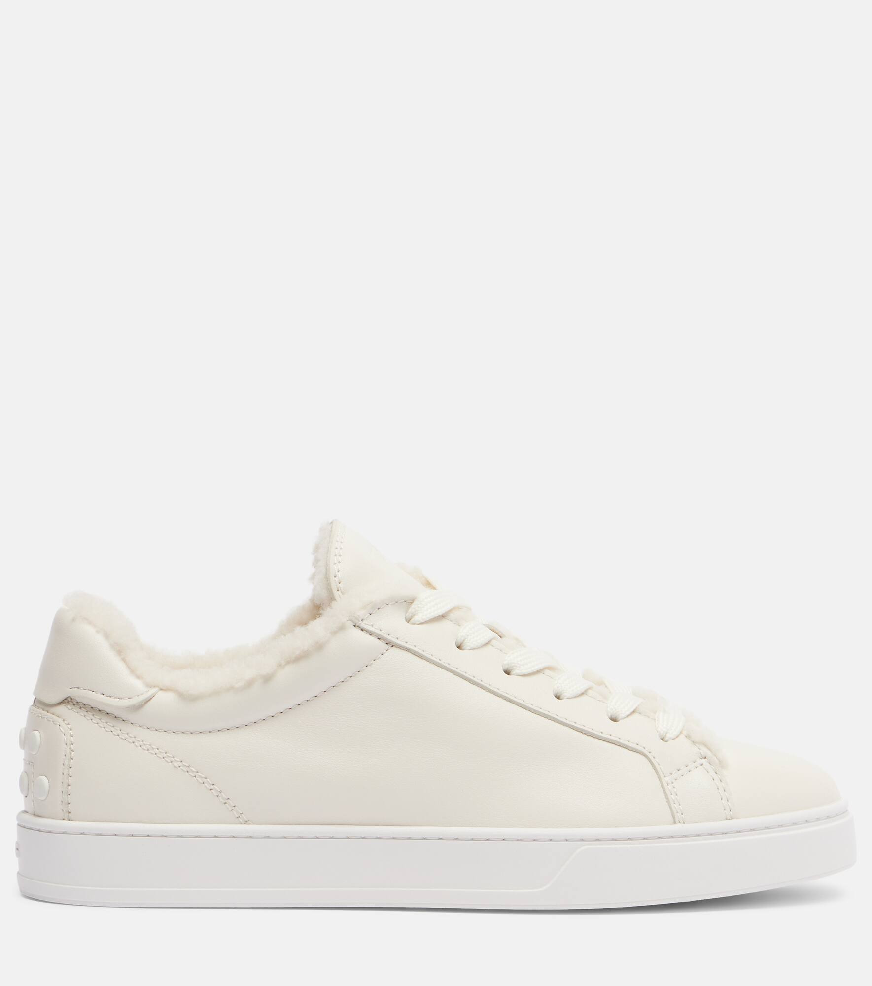 Cassetta shearling-lined leather sneakers - 4