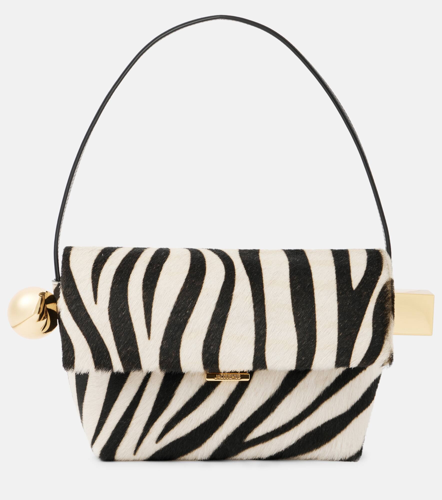 Rond Carré calf hair shoulder bag - 1