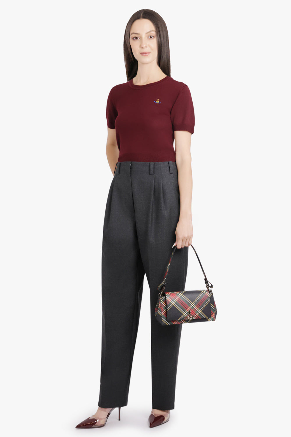 HAZEL SILHOUETTE ORB MEDIUM PRINT HANDBAG | TARTAN - 5