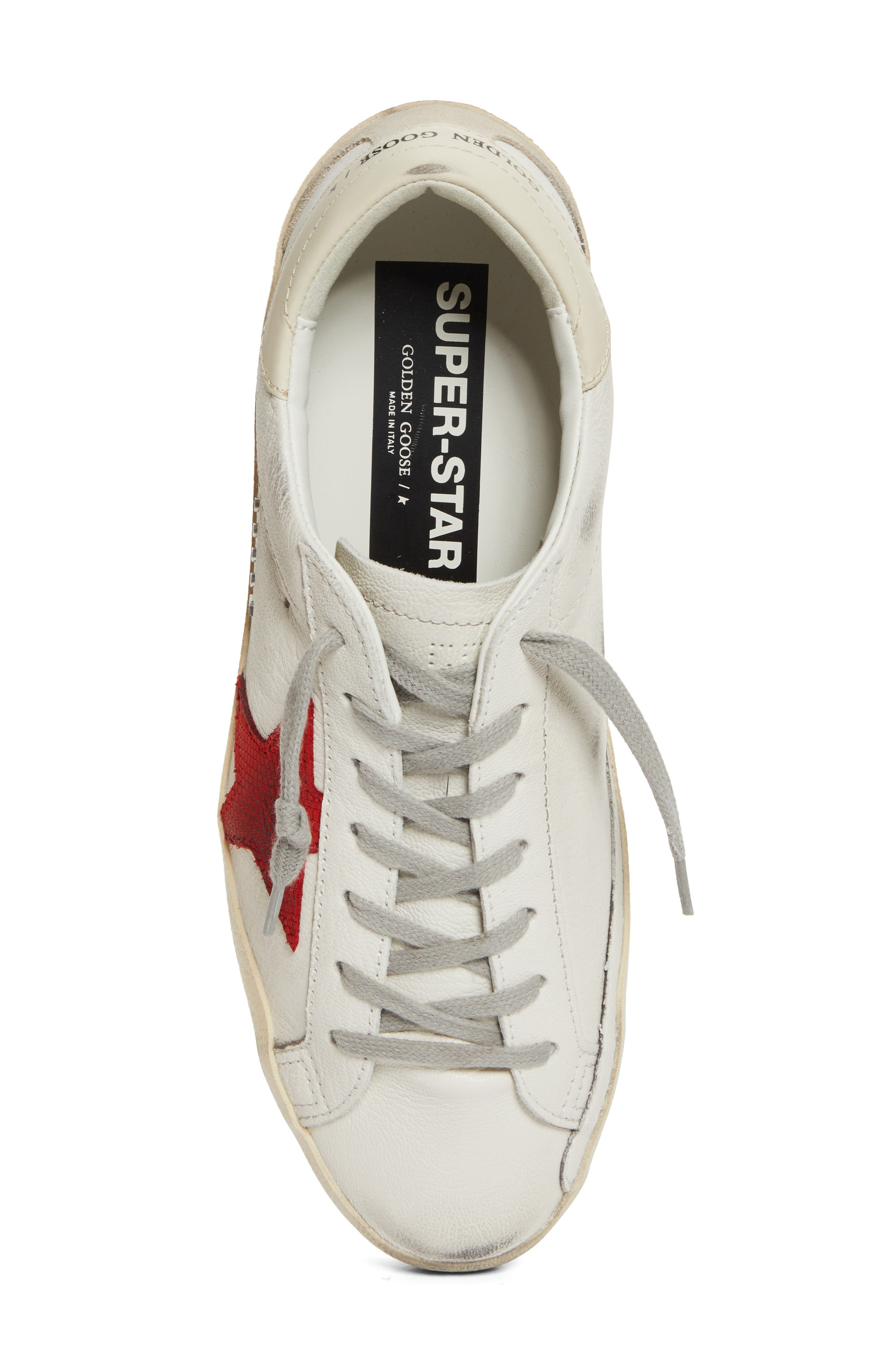 Golden Goose Super-Star Sneaker in White/Red/Cream at Nordstrom - 5