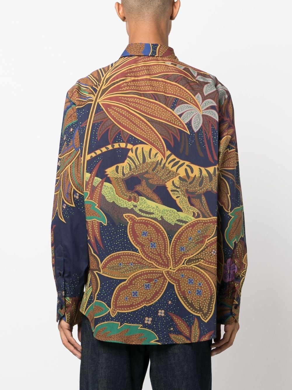 botanical-print cotton shirt - 4