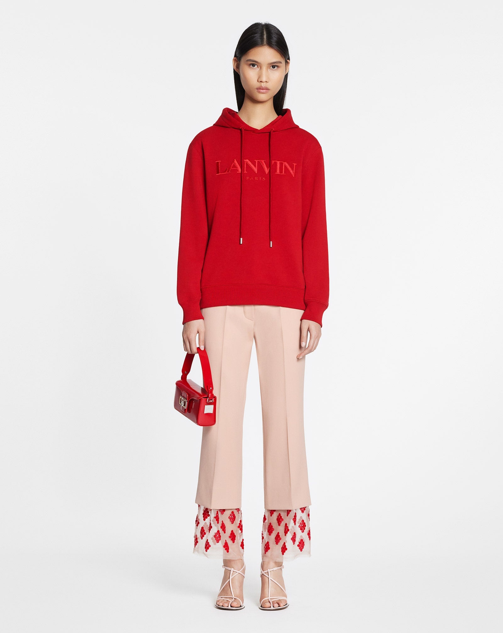 LANVIN PARIS EMBROIDERED HOODED SWEATER - 2
