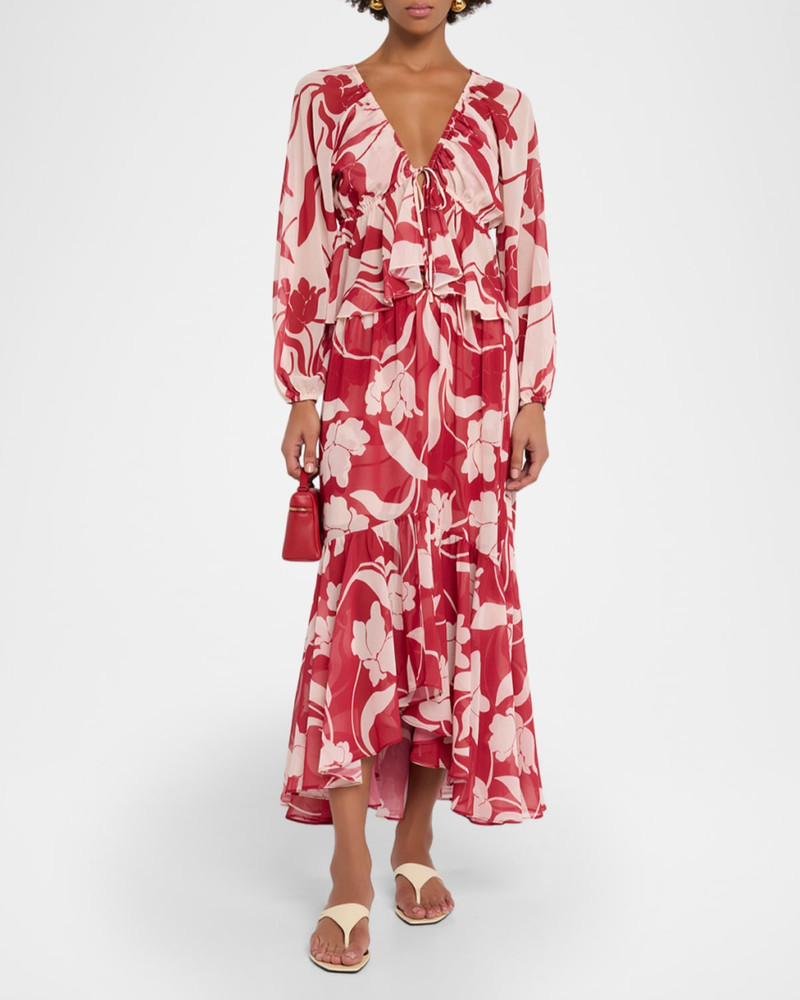 MISA Susan Cherry Floral Peplum Blouse outlook