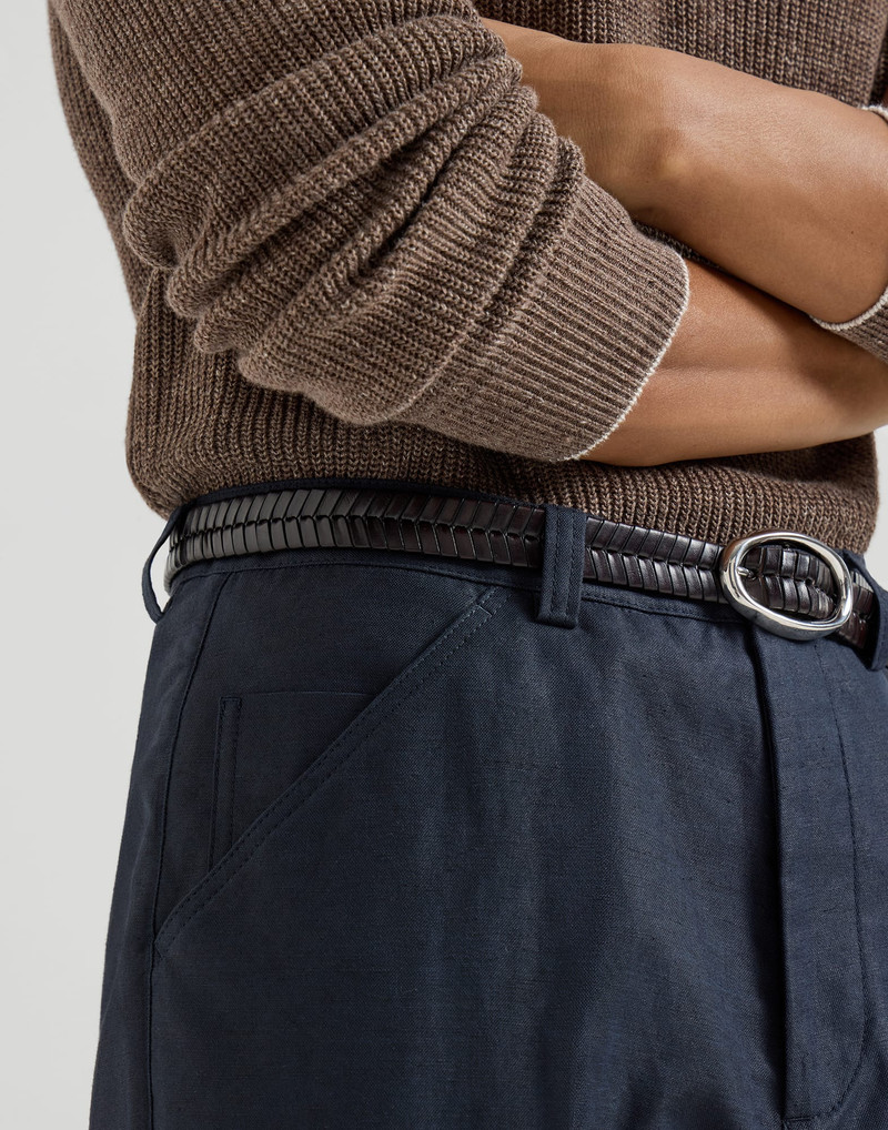 Cotton and linen panama trousers 4