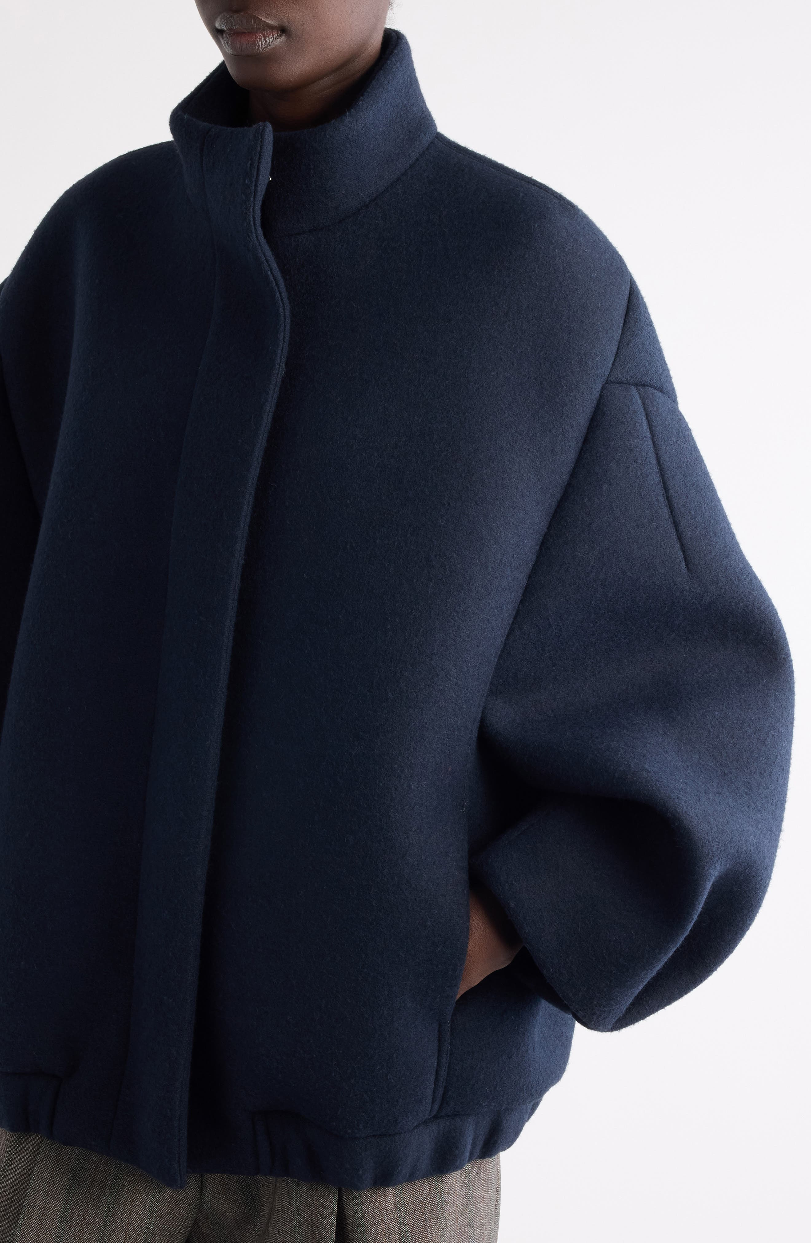 Dries Van Noten Voles Oversize Wool Jacket in Navy at Nordstrom - 5