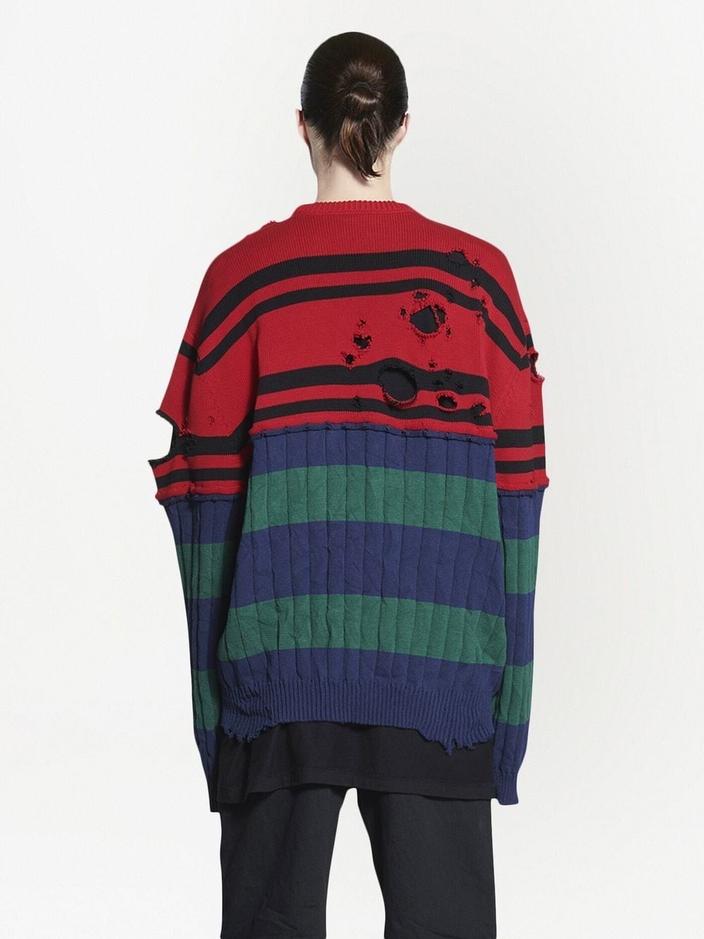 distressed patchwork jumper - 3