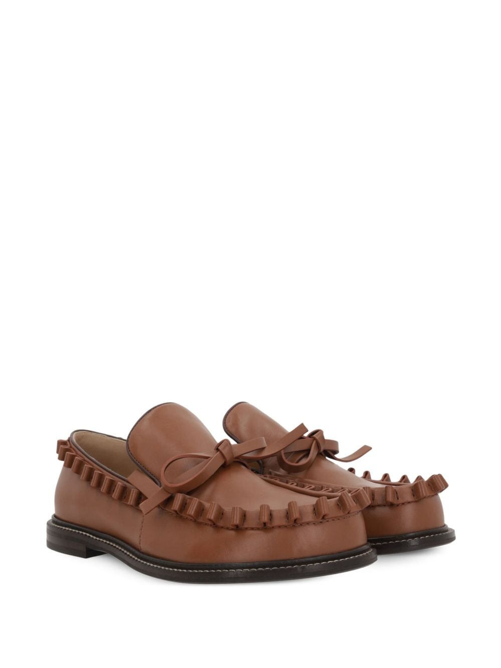 ruffled-trim loafers - 2