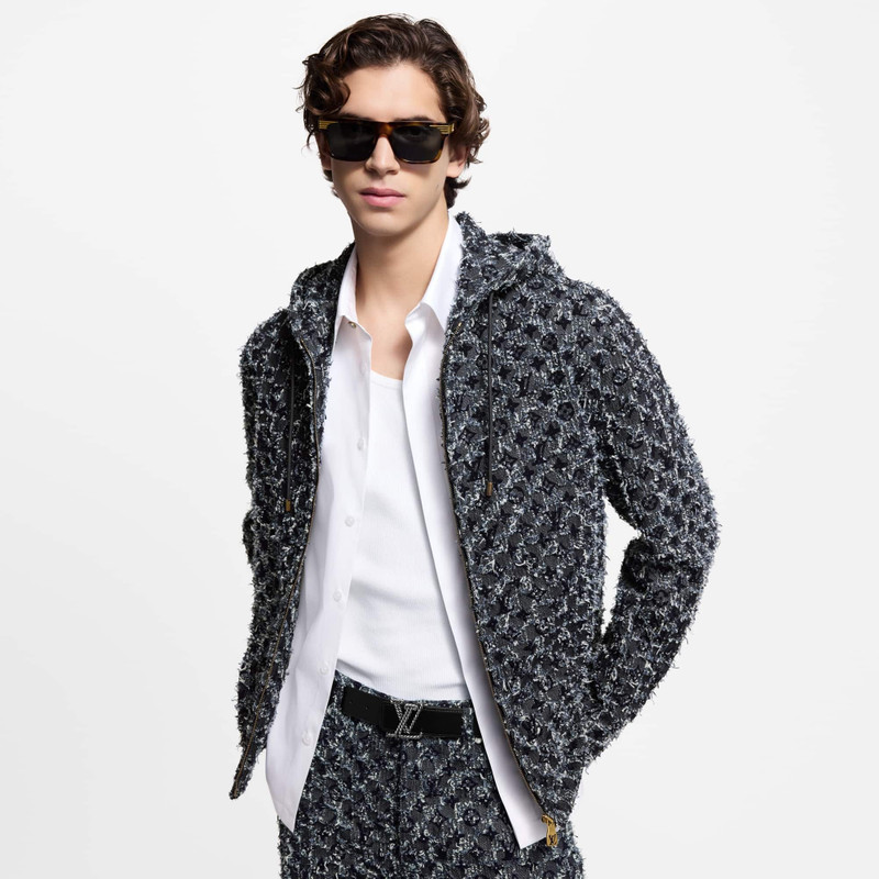 Flocked Monogram Denim Hoodie 2