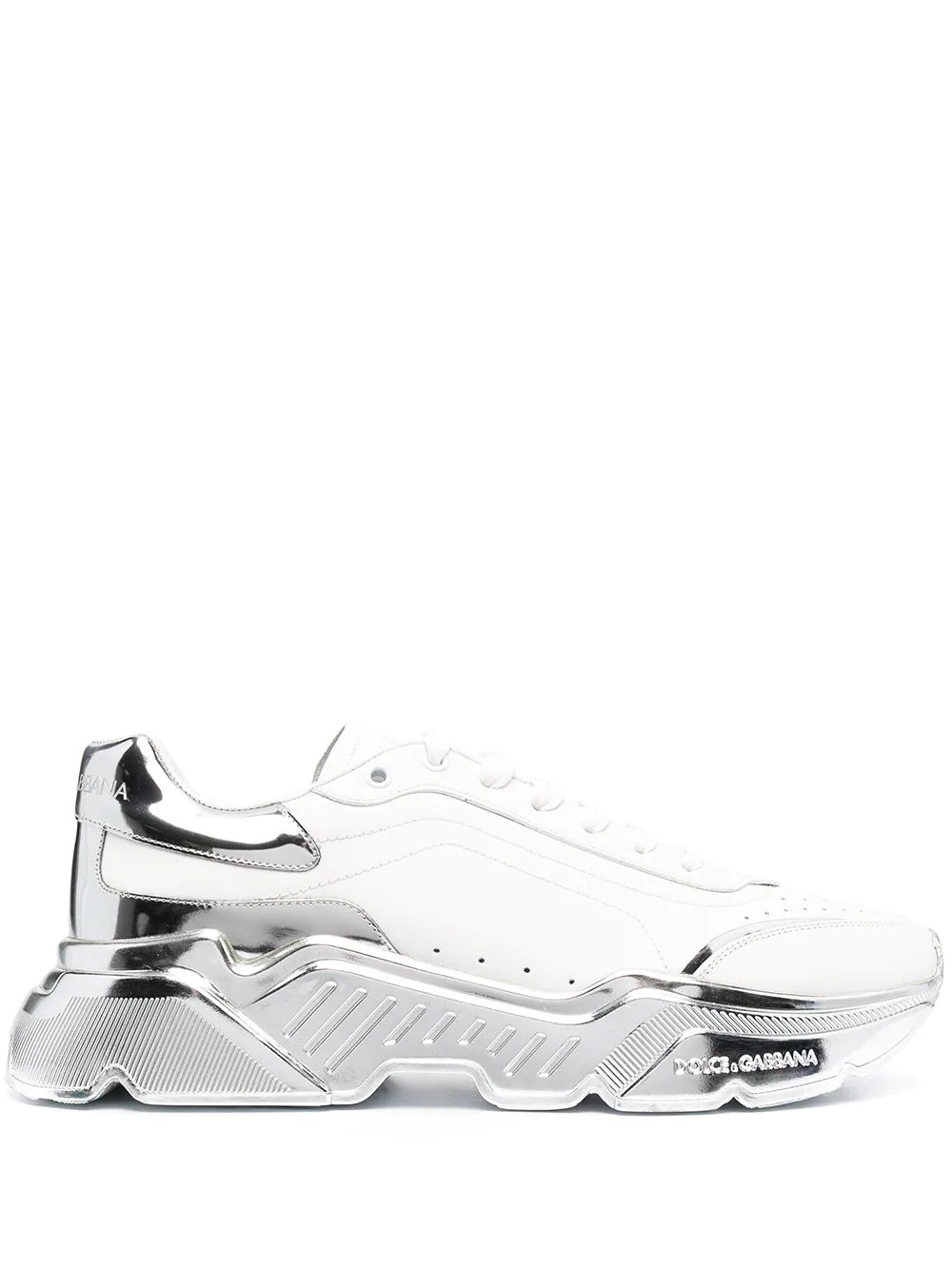 metallic-panel sneakers - 1