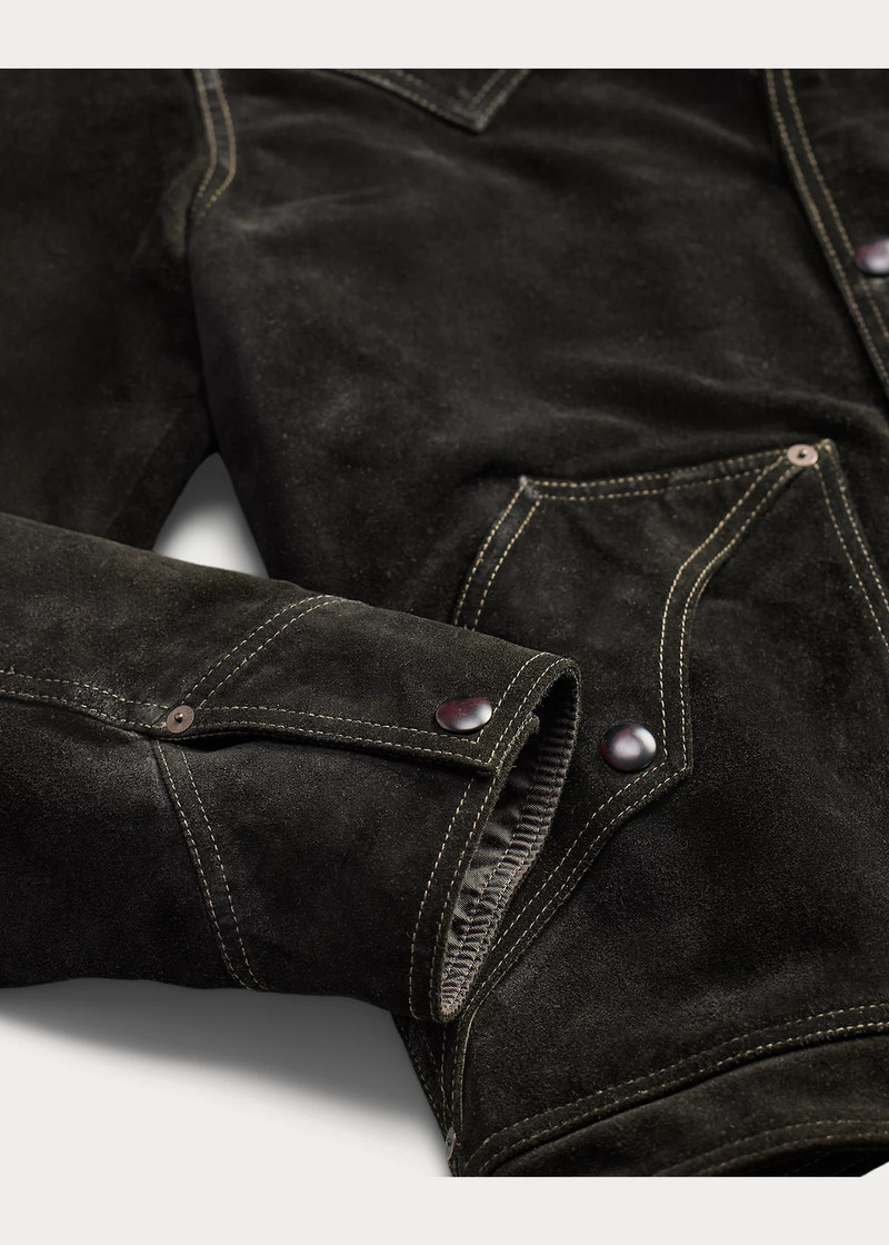 Shearling-Collar Suede Western Jacket 7