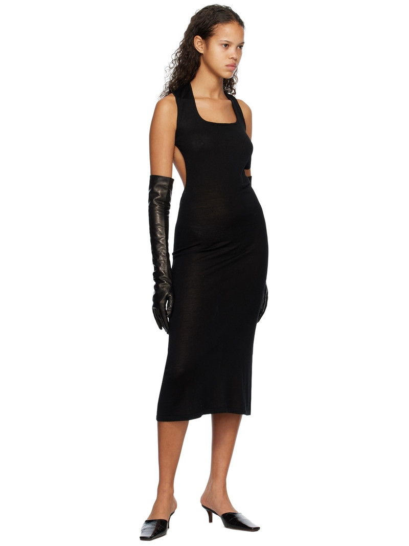 SUBTLE LE NGUYEN Black Scoop Neck Midi Dress outlook