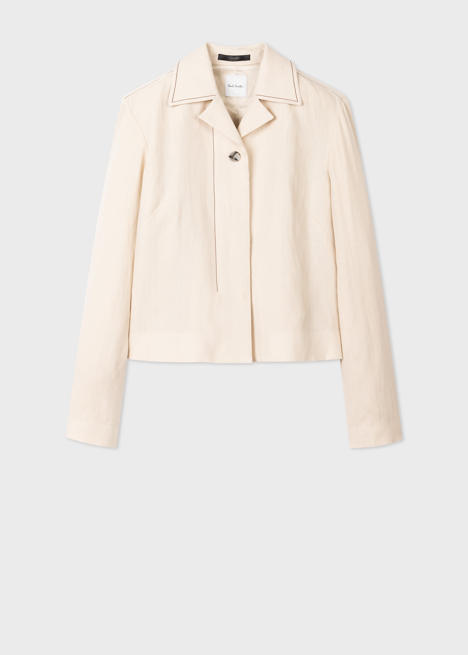 Linen Cropped Jacket - 1