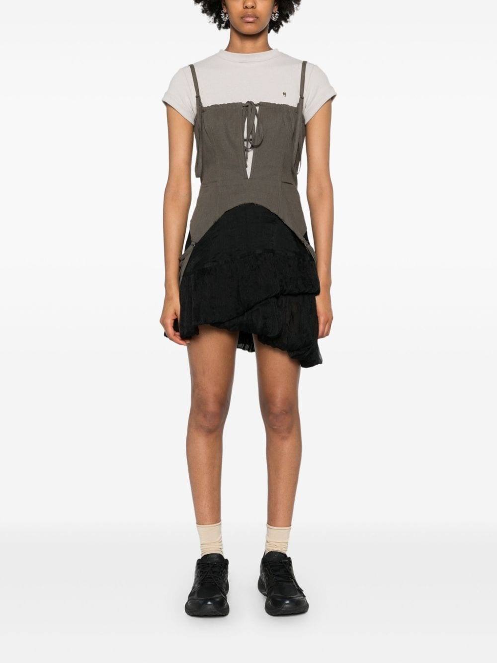 Lozen silk tiered miniskirt - 2
