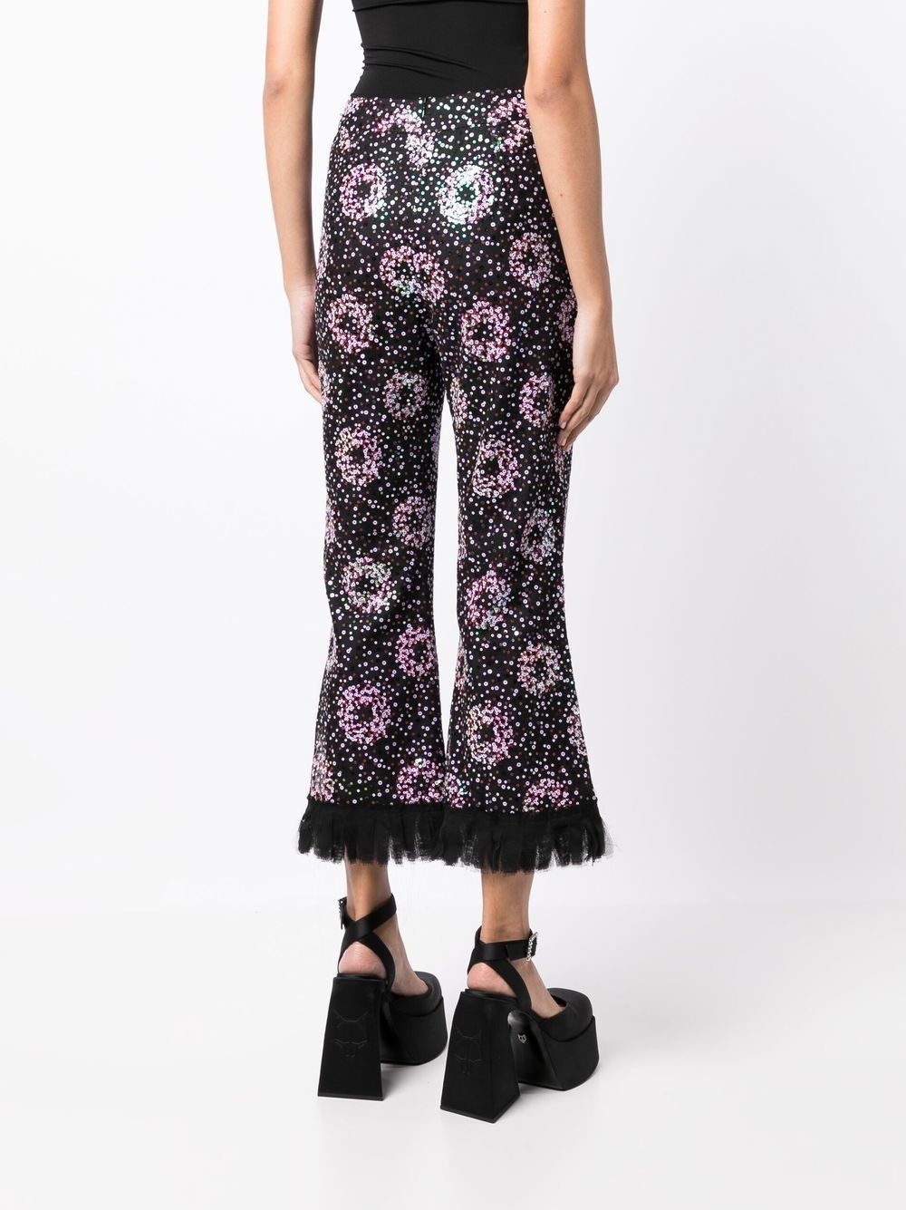 cropped sequin-embellished trousers - 4