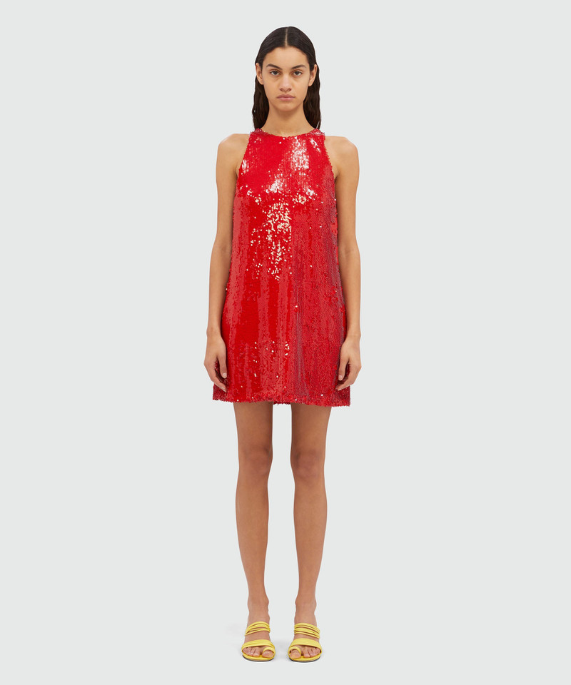 MSGM Red sequin mini dress outlook