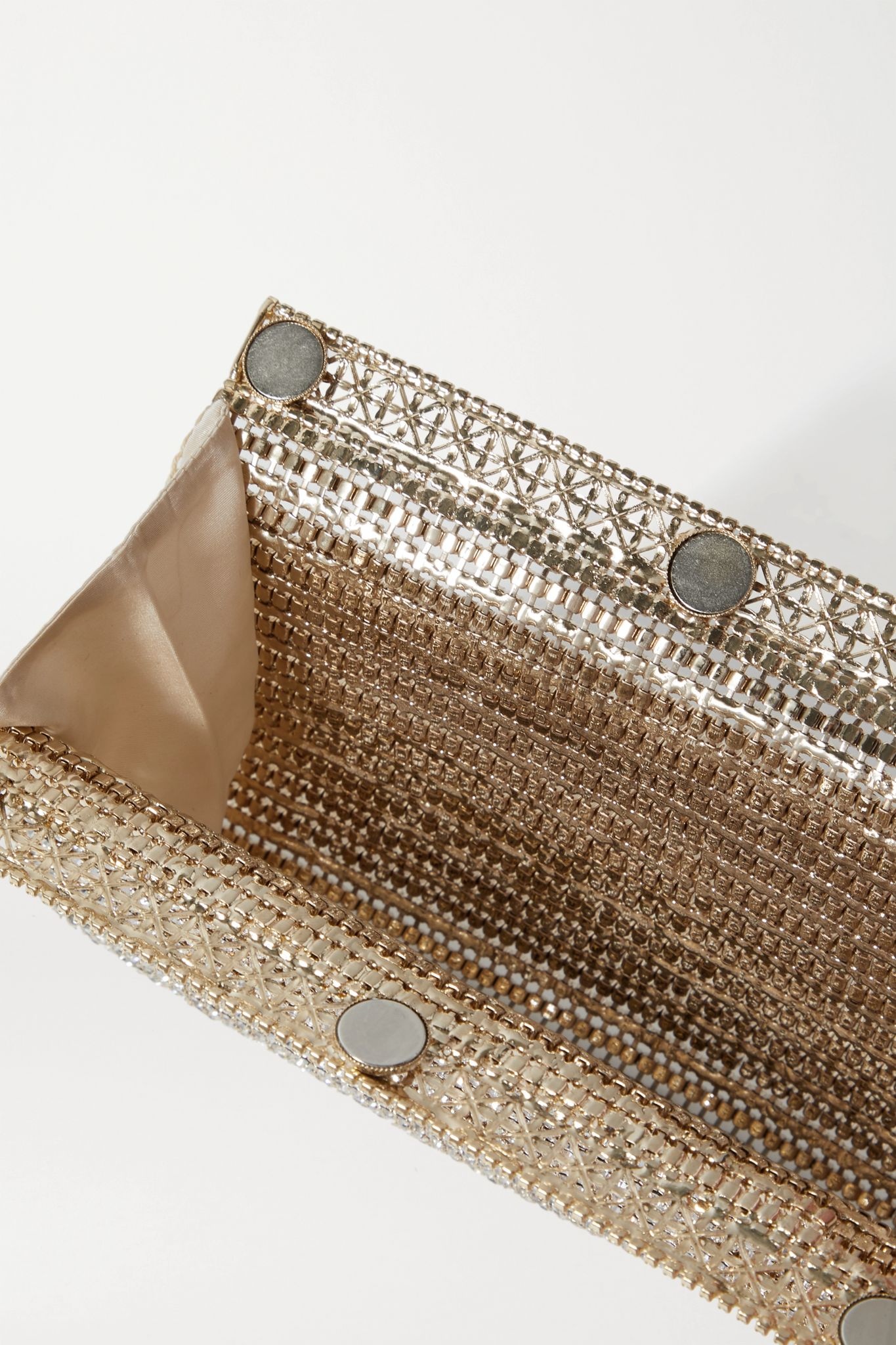 Melissa crystal-embellished gold-tone clutch - 5