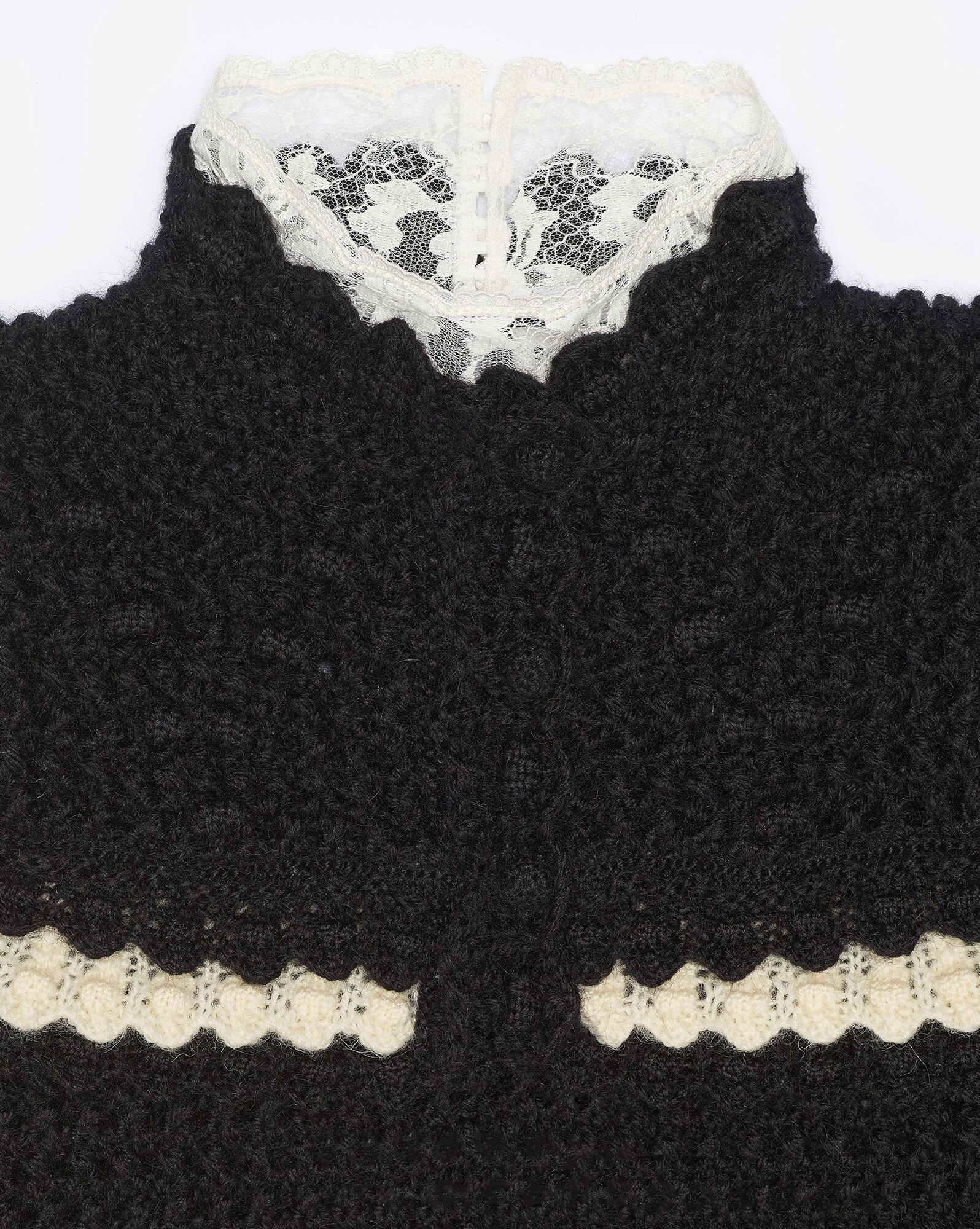 high-neck wool crochet sweater - 3