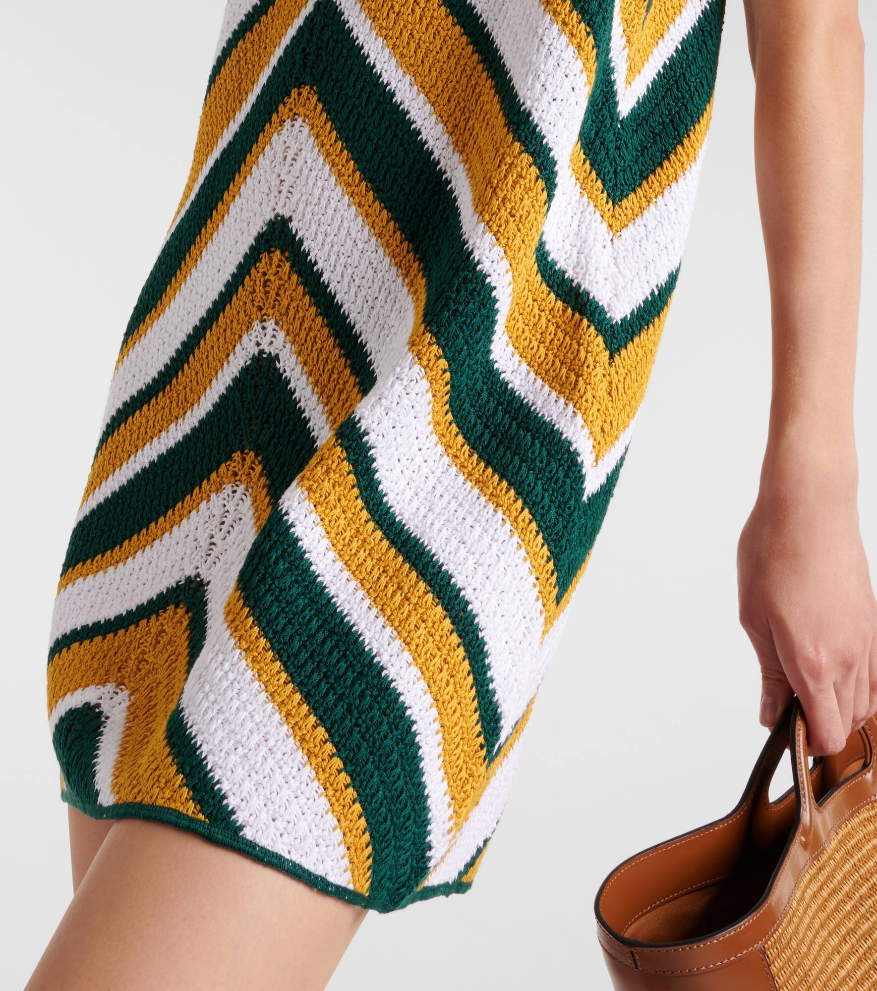 Chevron knitted cotton minidress - 5