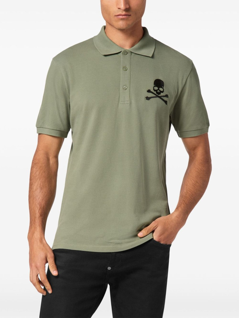 Skull & Bones embroidered cotton polo shirt 3