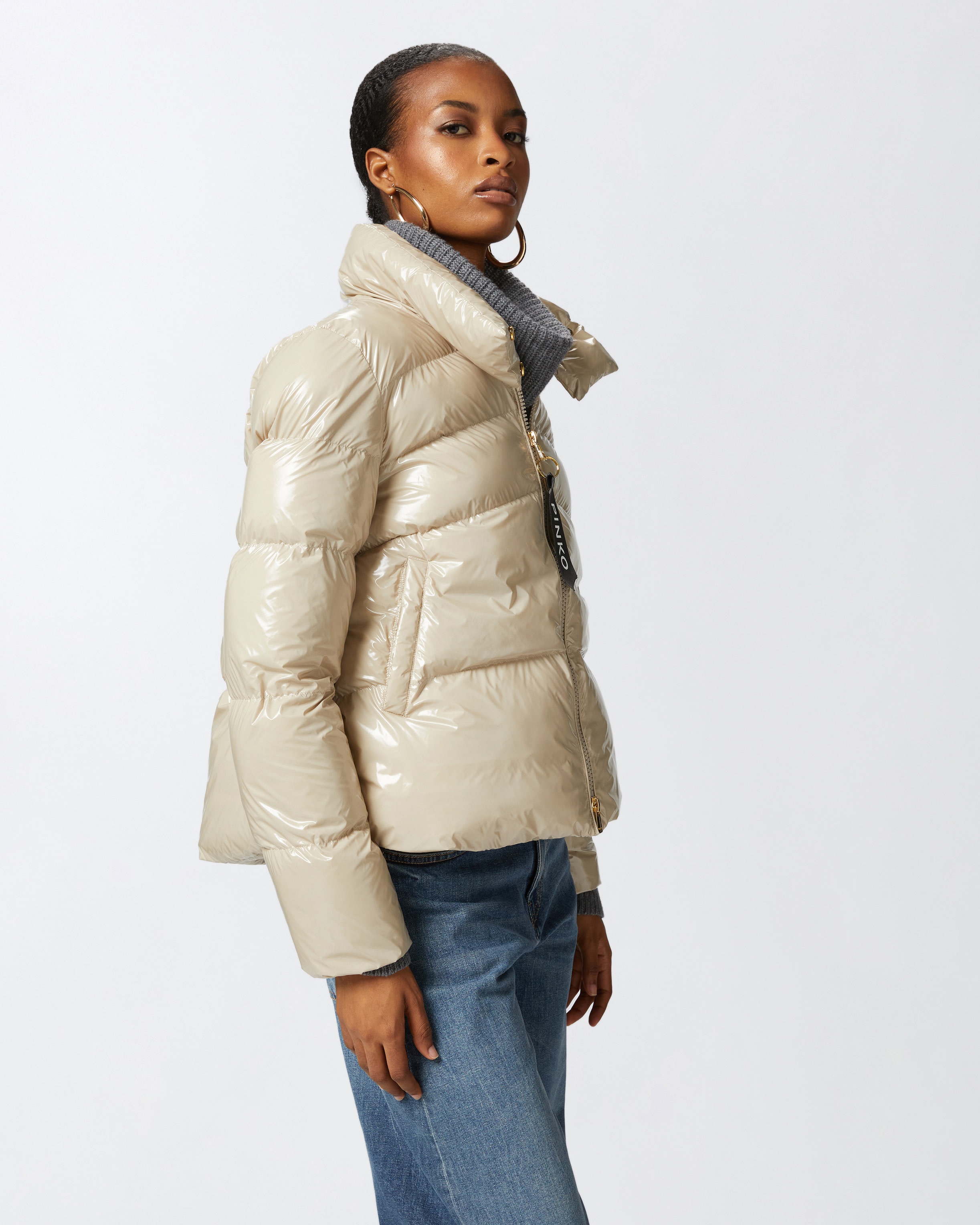 PADDED CRYSTAL NYLON PEA JACKET - 3