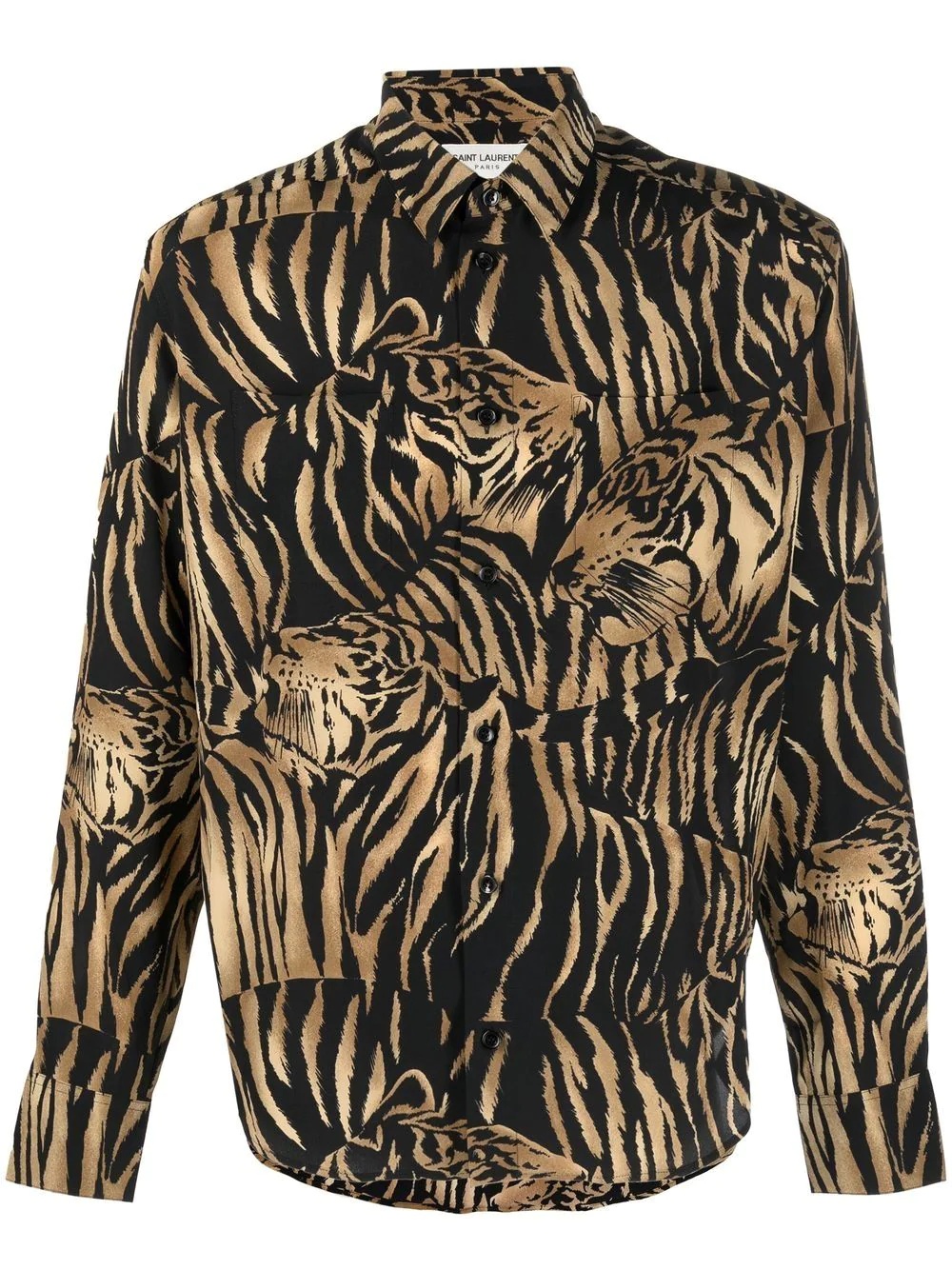 silk tiger-print shirt - 1