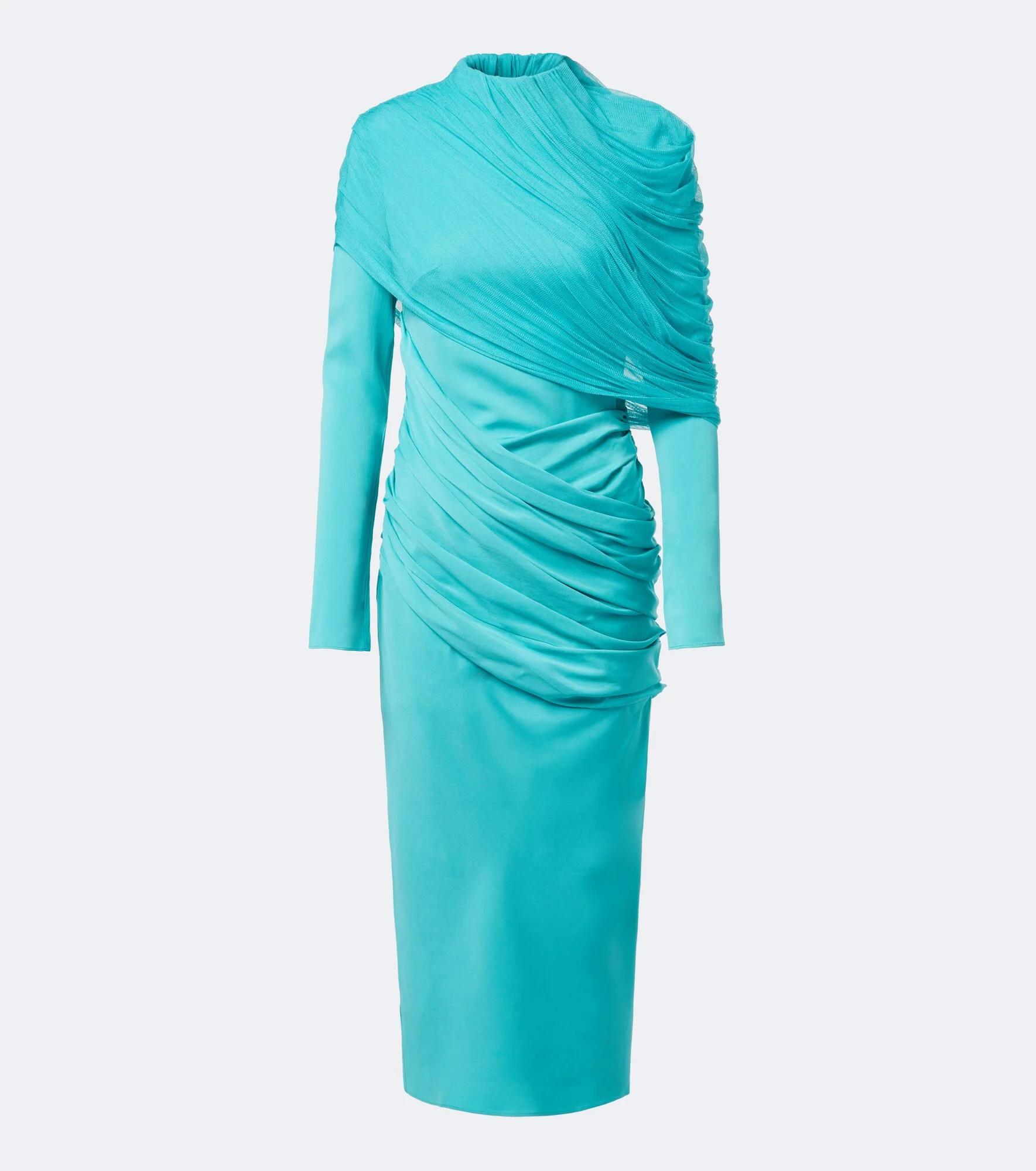 Veil draped caped midi dress - 1