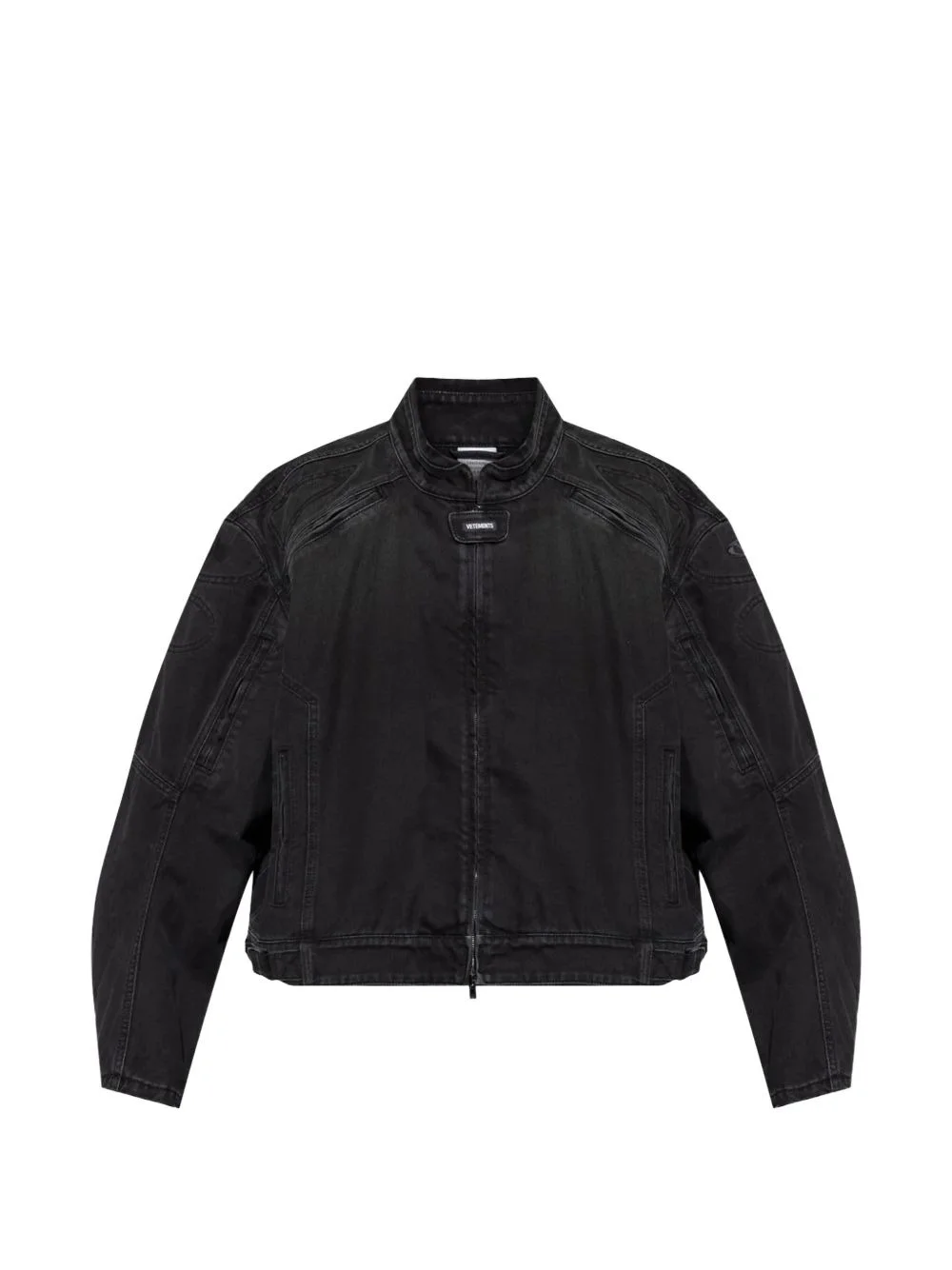 zipped denim jacket - 1