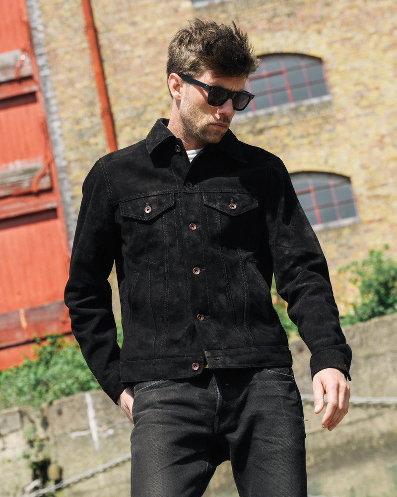 IHJ-155-BLK HORSEHIDE SUEDE MODIFIED TYPE III JACKET - BLACK 3