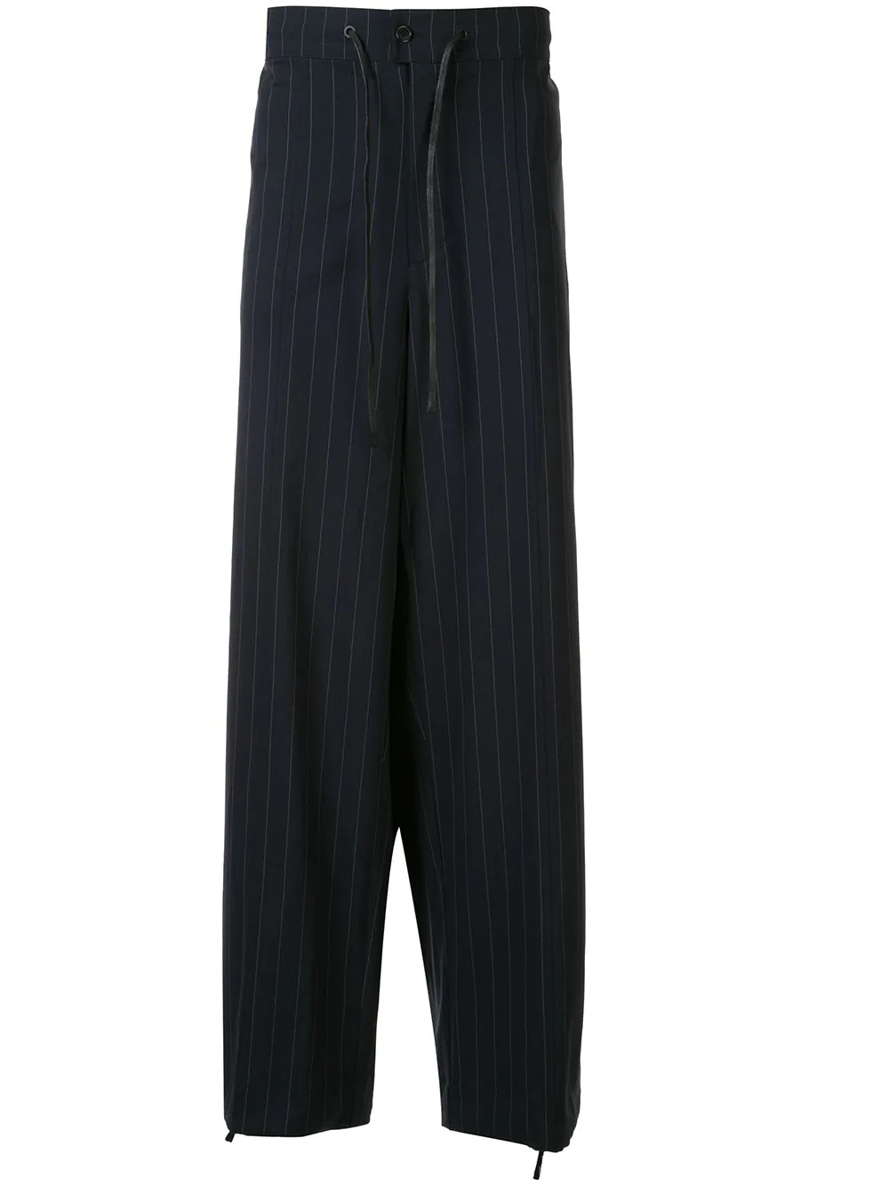pinstripe print straight-leg trousers - 1
