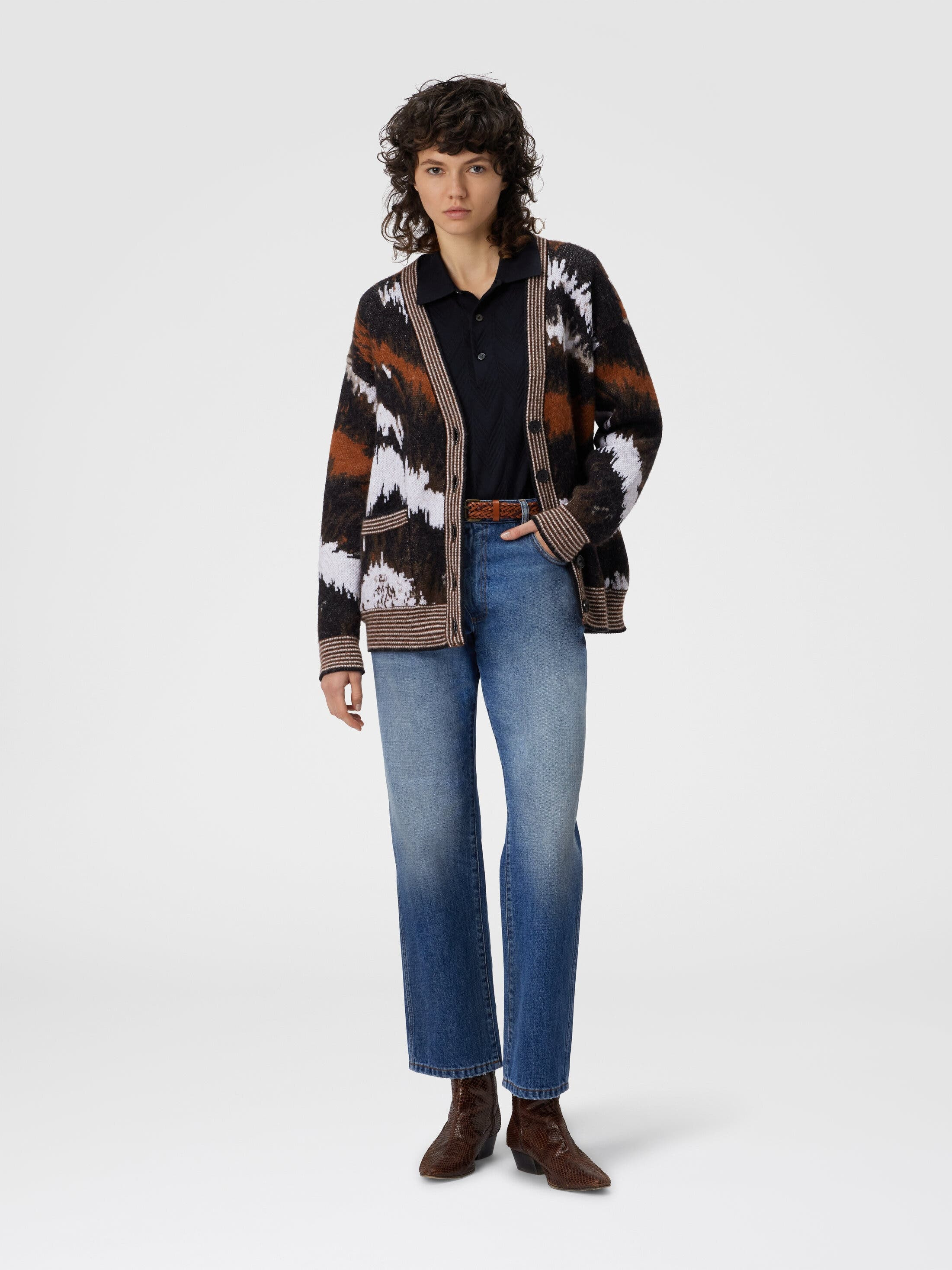 Missoni Oversized Cardigan In Tiger Pattern Knit in Rust & Black at Nordstrom - 2